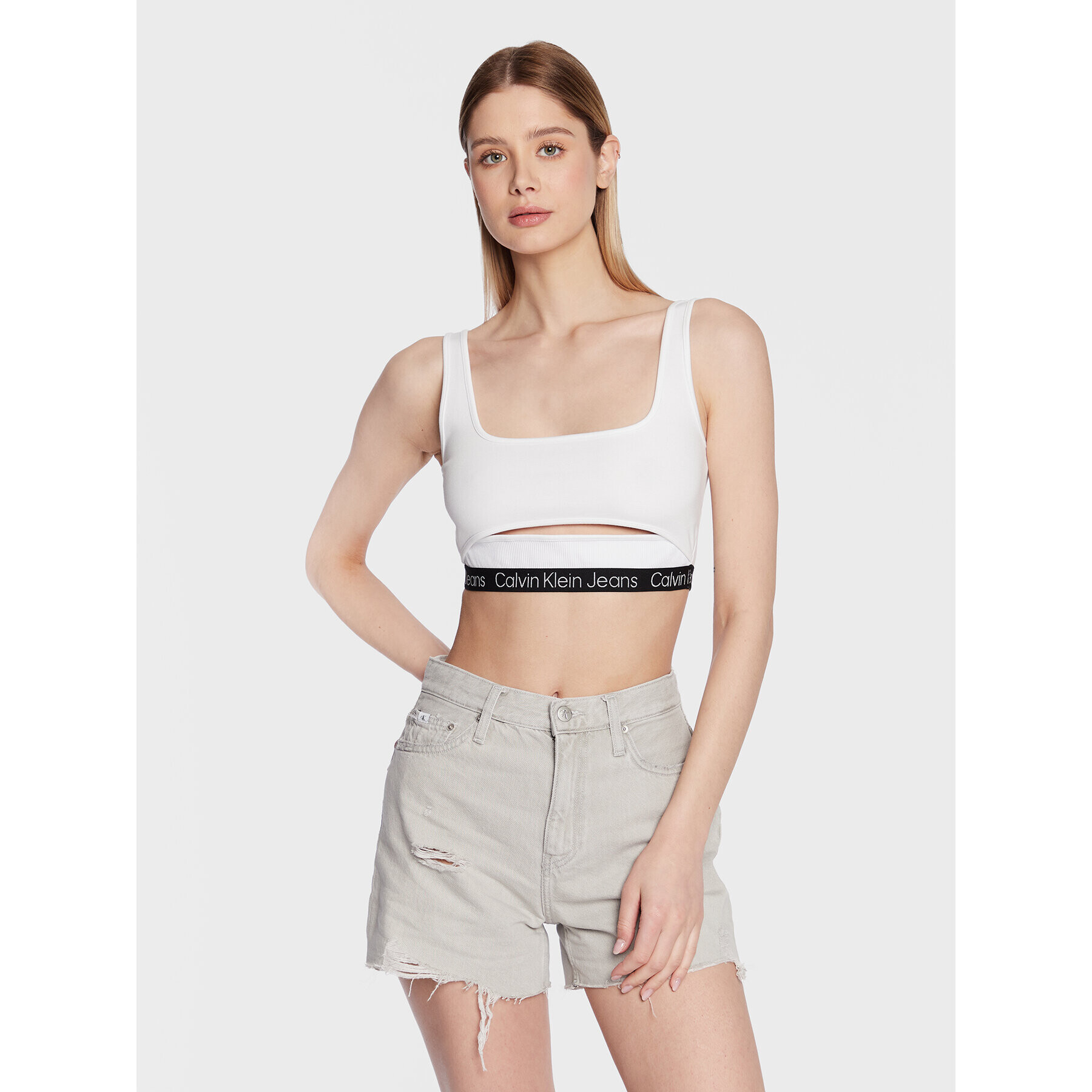 Calvin Klein Jeans Podprsenkový top J20J220772 Bílá - Pepit.cz