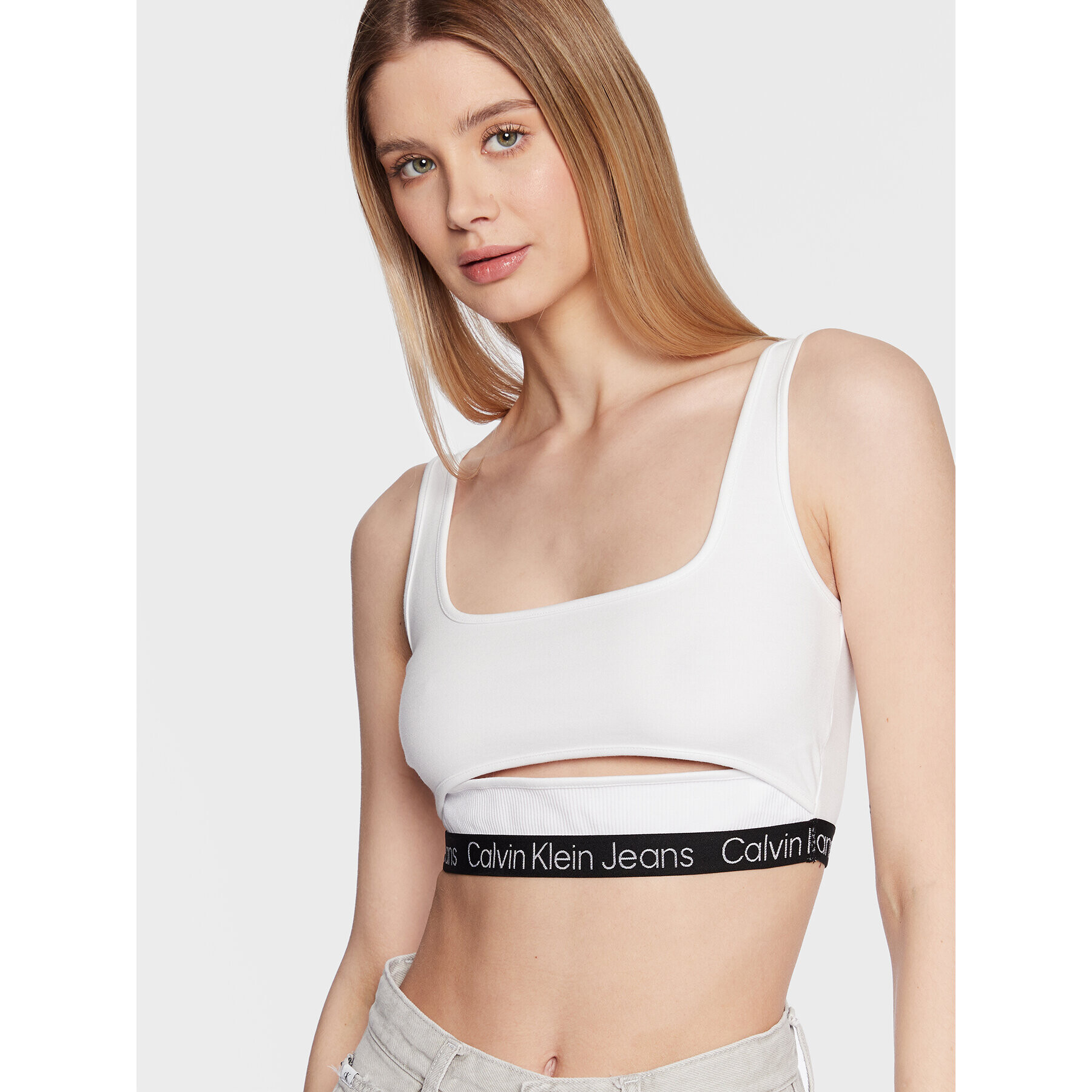 Calvin Klein Jeans Podprsenkový top J20J220772 Bílá - Pepit.cz