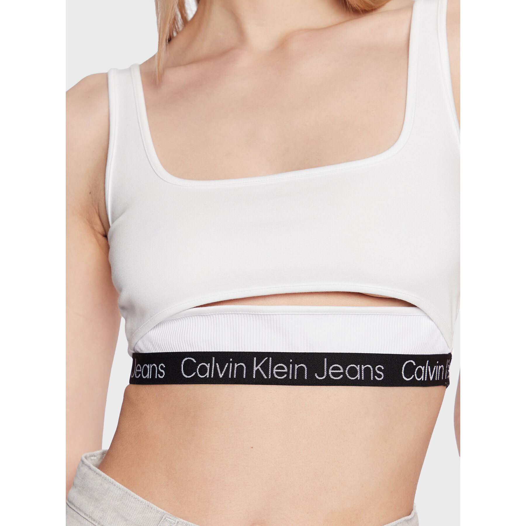 Calvin Klein Jeans Podprsenkový top J20J220772 Bílá - Pepit.cz