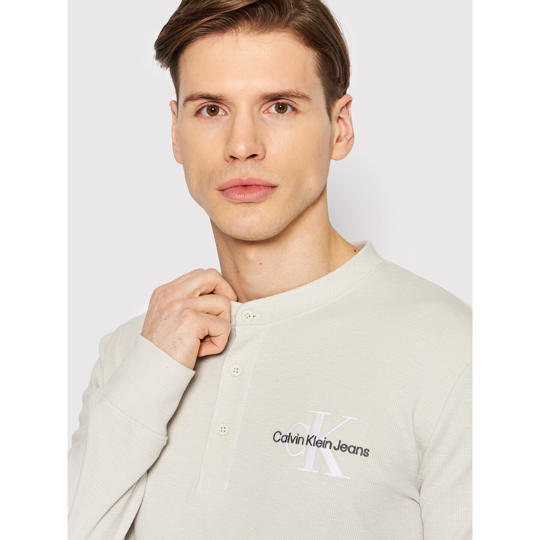 Calvin Klein Jeans Polokošile J30J319898 Béžová Regular Fit - Pepit.cz