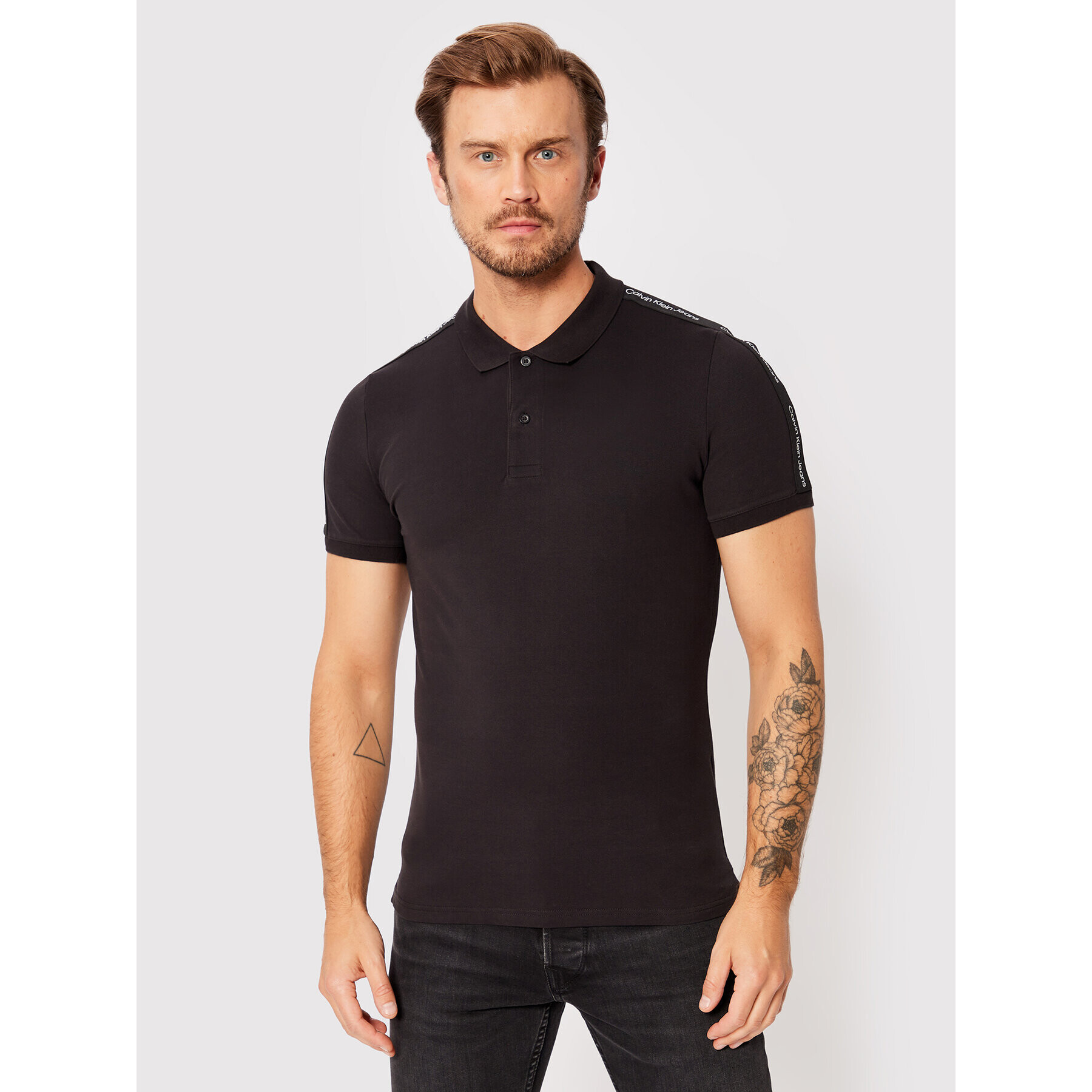 Calvin Klein Jeans Polokošile J30J320598 Černá Slim Fit - Pepit.cz