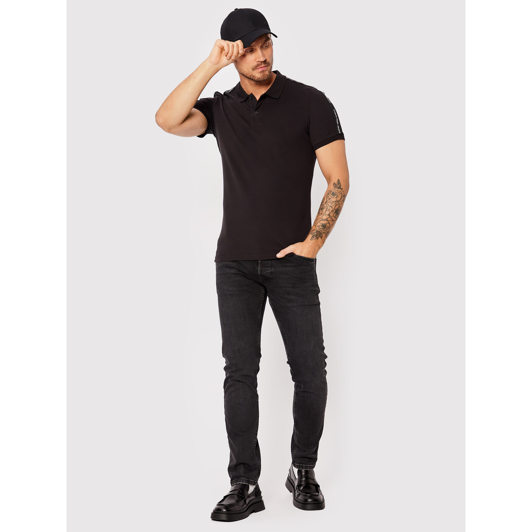 Calvin Klein Jeans Polokošile J30J320598 Černá Slim Fit - Pepit.cz