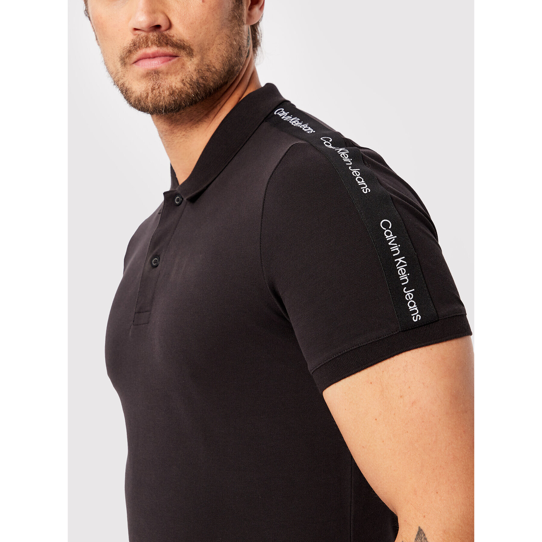 Calvin Klein Jeans Polokošile J30J320598 Černá Slim Fit - Pepit.cz