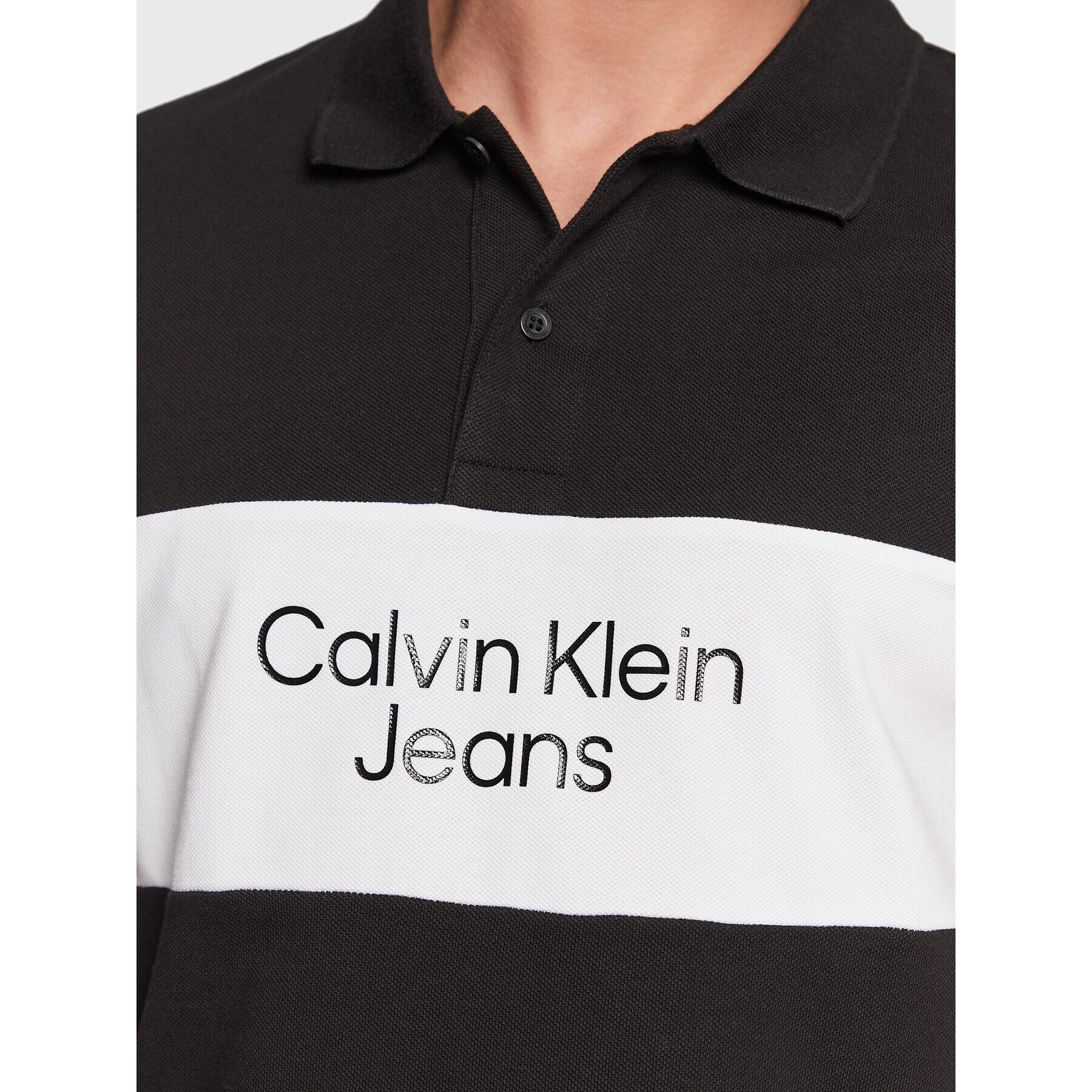 Calvin Klein Jeans Polokošile J30J322449 Černá Slim Fit - Pepit.cz