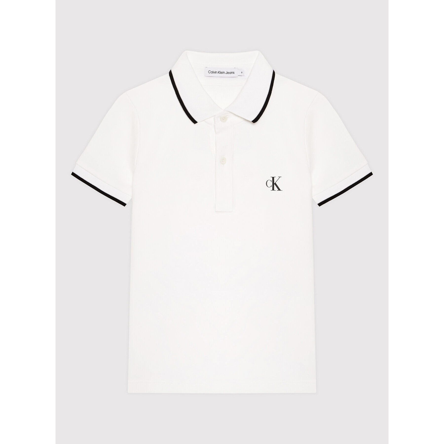 Calvin Klein Jeans Polokošile Monogram IB0IB01244 Bílá Regular Fit - Pepit.cz