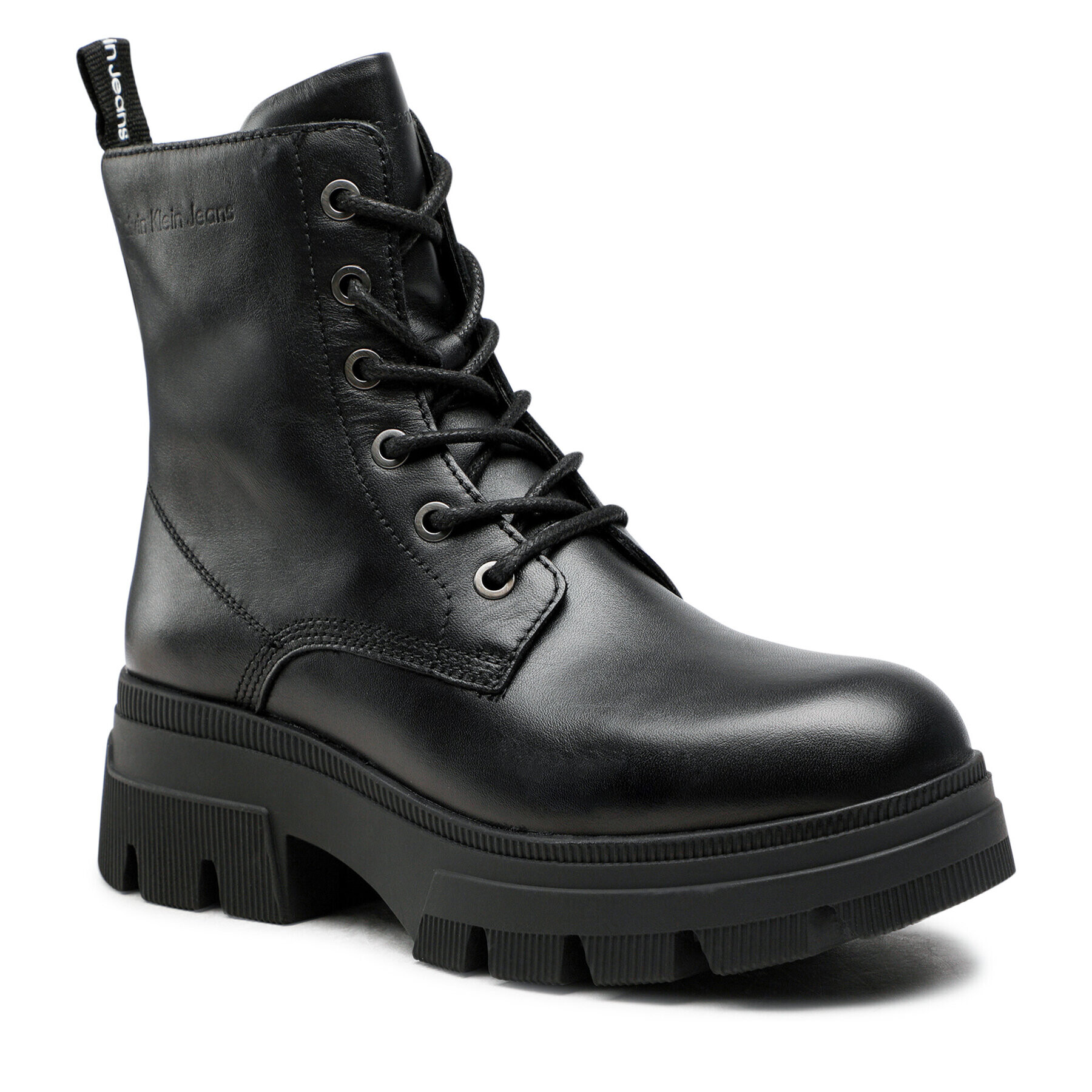 Calvin Klein Jeans Polokozačky Chunky Combat Laceup Boot YW0YW00835 Černá - Pepit.cz