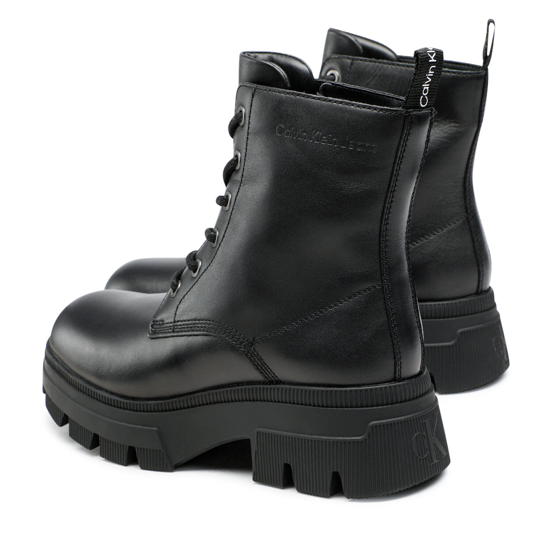 Calvin Klein Jeans Polokozačky Chunky Combat Laceup Boot YW0YW00835 Černá - Pepit.cz