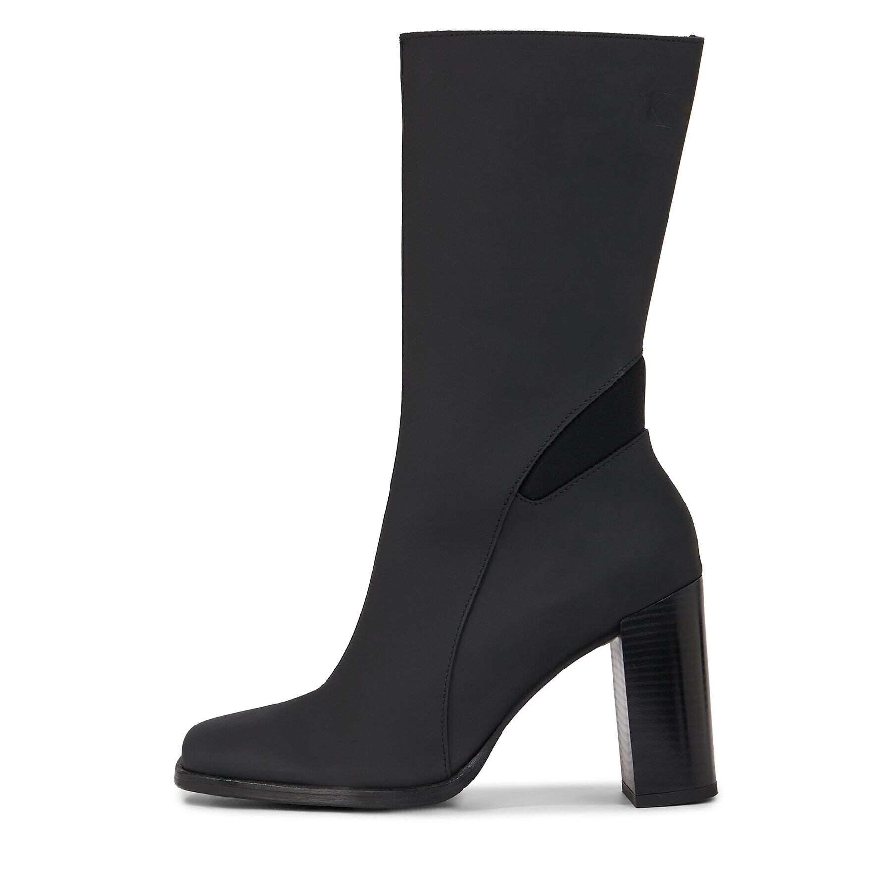 Calvin Klein Jeans Polokozačky Heel Zip Boot Lth Wn YW0YW01113 Černá - Pepit.cz