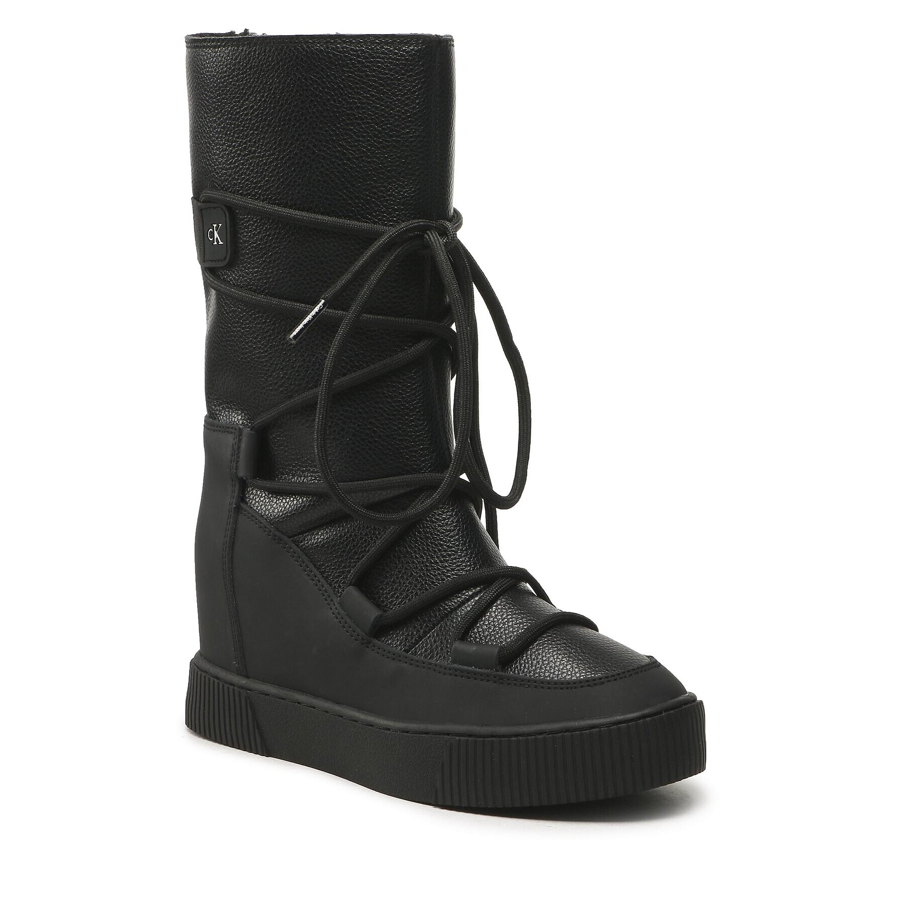 Calvin Klein Jeans Polokozačky Hidden Wedge Cupsole Snow Boot YW0YW00772 Černá - Pepit.cz