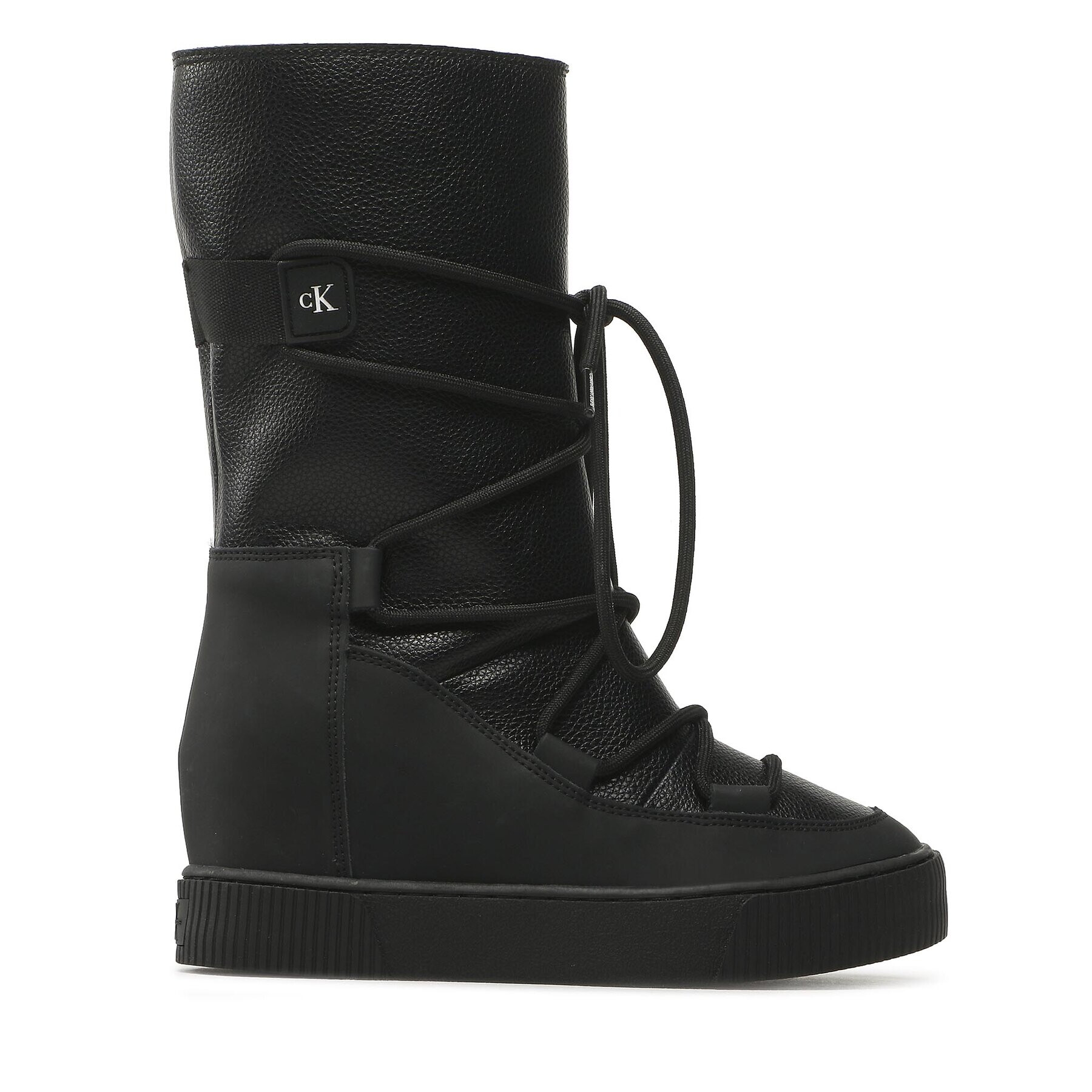 Calvin Klein Jeans Polokozačky Hidden Wedge Cupsole Snow Boot YW0YW00772 Černá - Pepit.cz