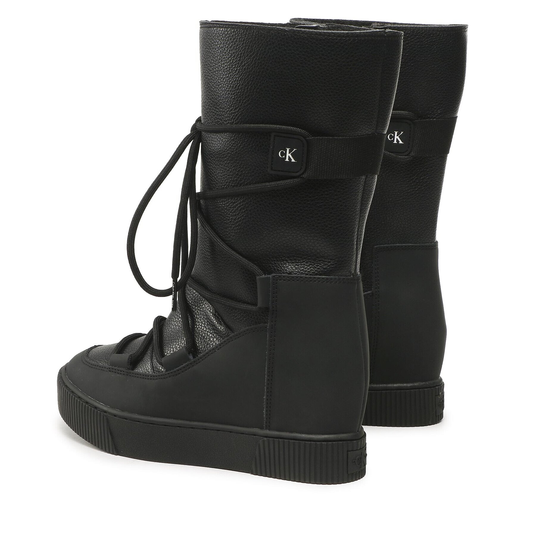 Calvin Klein Jeans Polokozačky Hidden Wedge Cupsole Snow Boot YW0YW00772 Černá - Pepit.cz