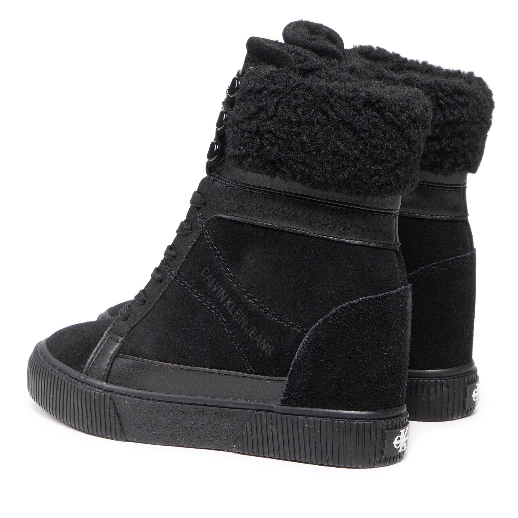 Calvin Klein Jeans Polokozačky Hidden Wedge Sneaker Warm YW0YW00439 Černá - Pepit.cz