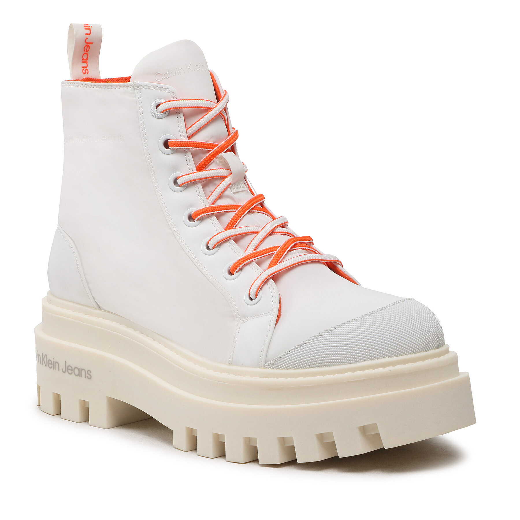 Calvin Klein Jeans Polokozačky Toothy Combat Boot Softny YW0YW00948 Bílá - Pepit.cz