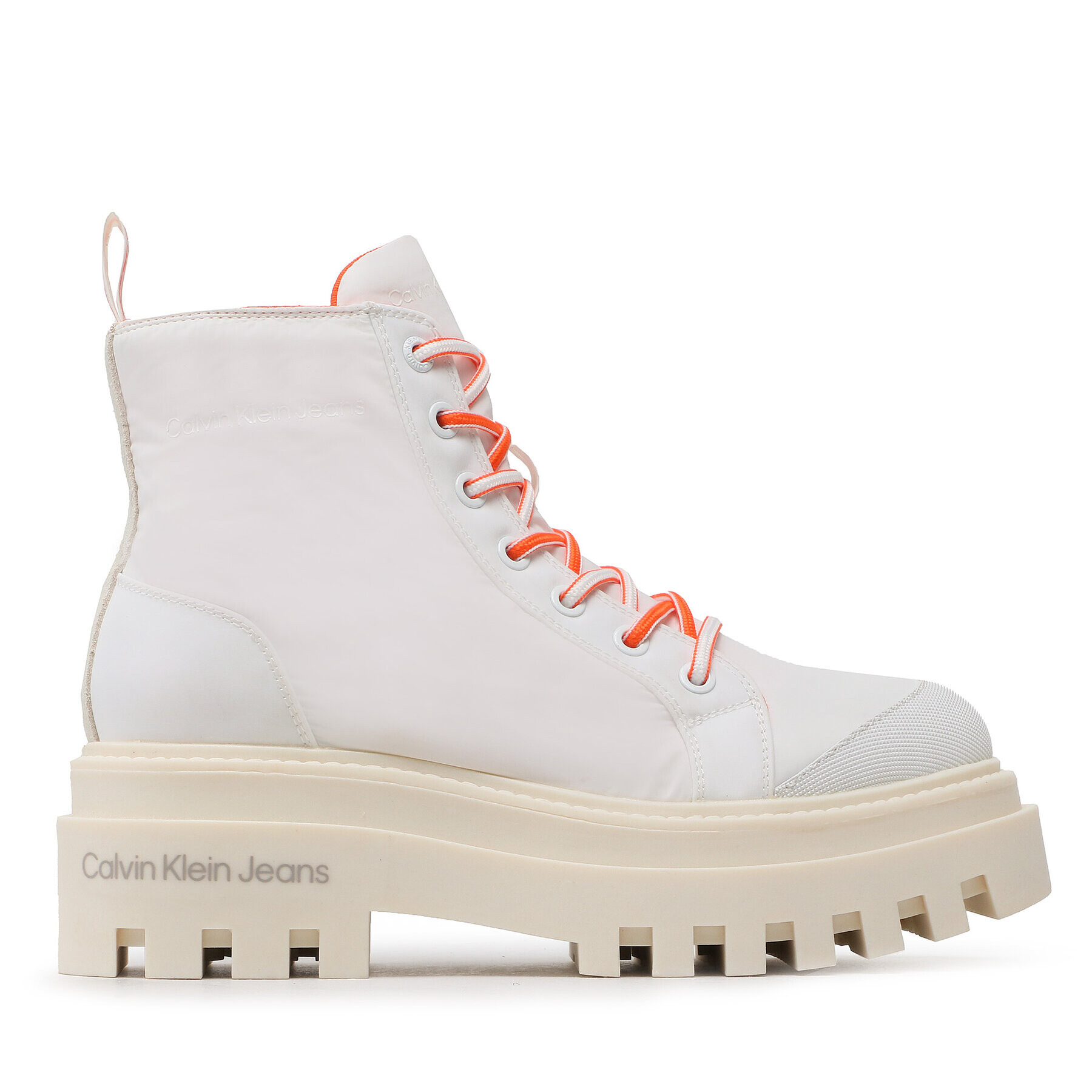 Calvin Klein Jeans Polokozačky Toothy Combat Boot Softny YW0YW00948 Bílá - Pepit.cz