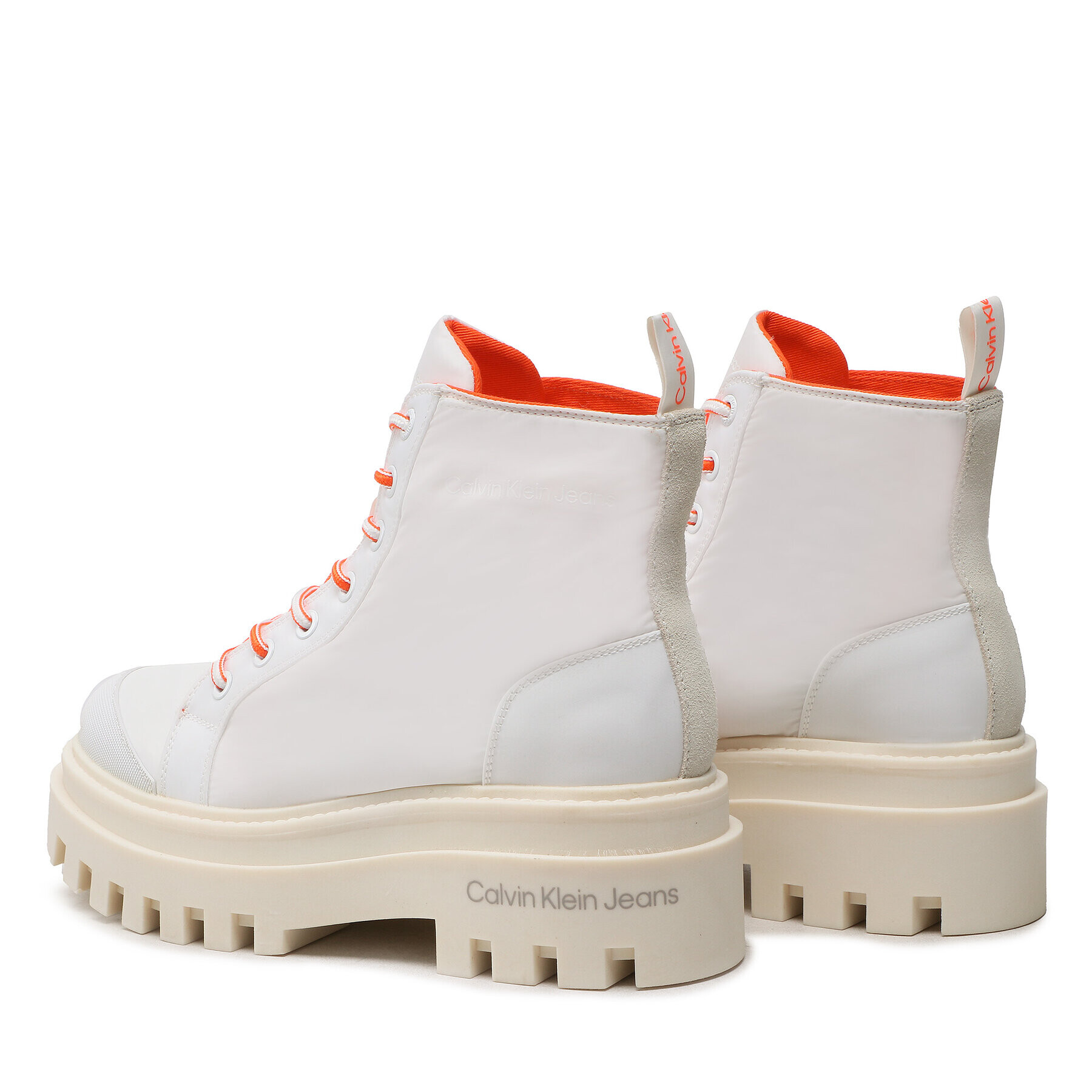 Calvin Klein Jeans Polokozačky Toothy Combat Boot Softny YW0YW00948 Bílá - Pepit.cz