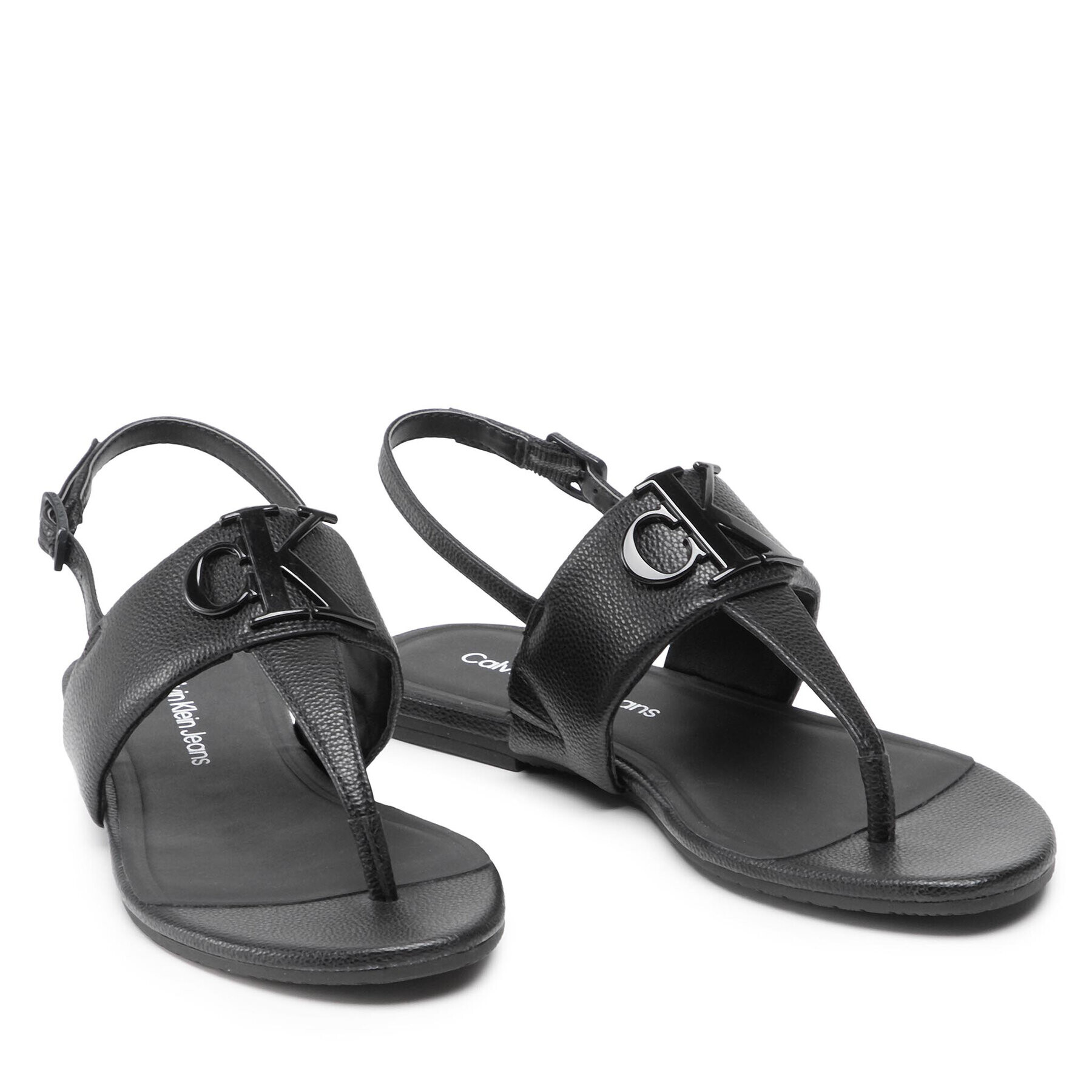 Calvin Klein Jeans Sandály Flat Sandal Hw Lth 2 YW0YW00544 Černá - Pepit.cz