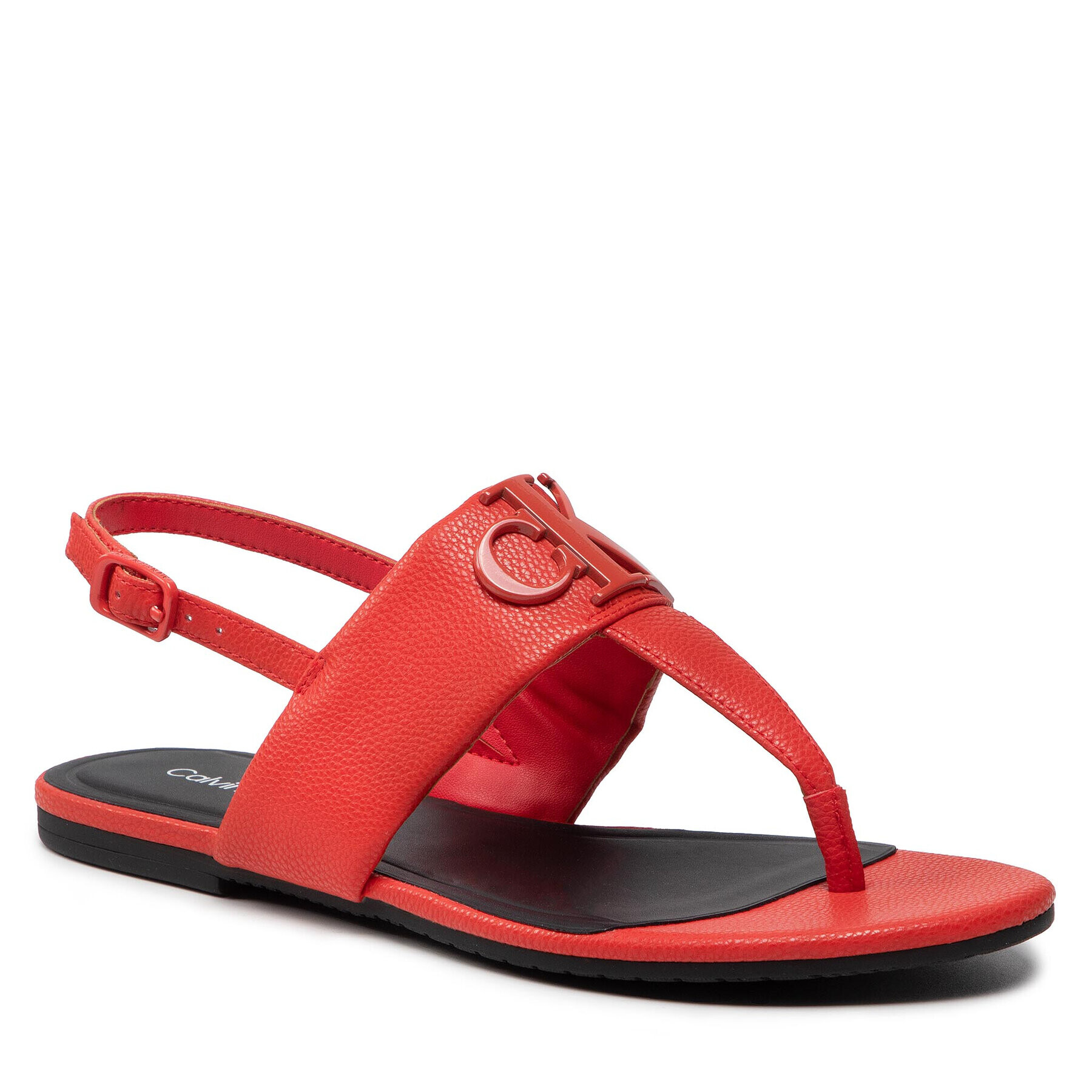 Calvin Klein Jeans Sandály Flat Sandal Hw Lth 2 YW0YW00544 Červená - Pepit.cz