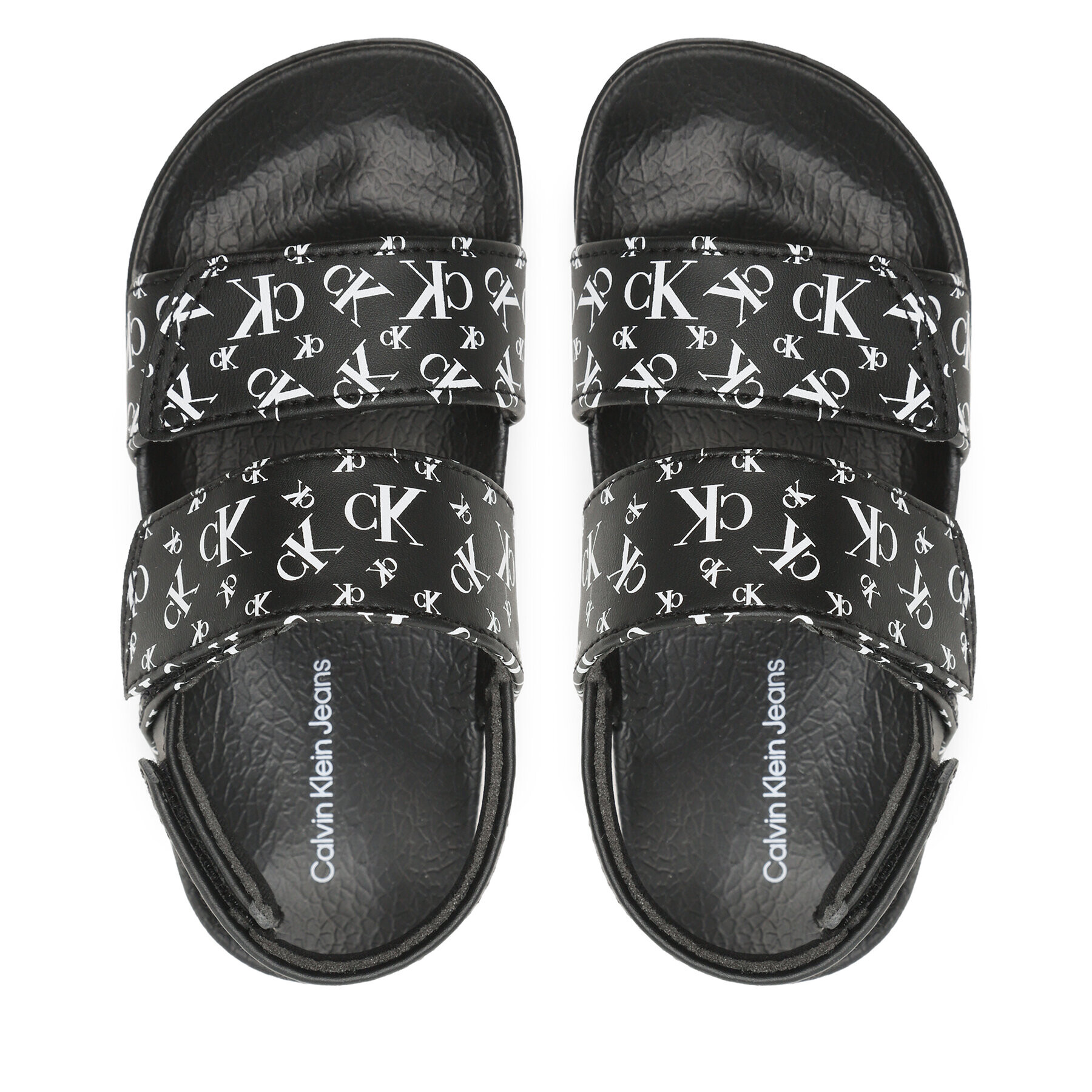 Calvin Klein Jeans Sandály Logo All Over Velcro Sandal V1B2-80626-1172 S Černá - Pepit.cz