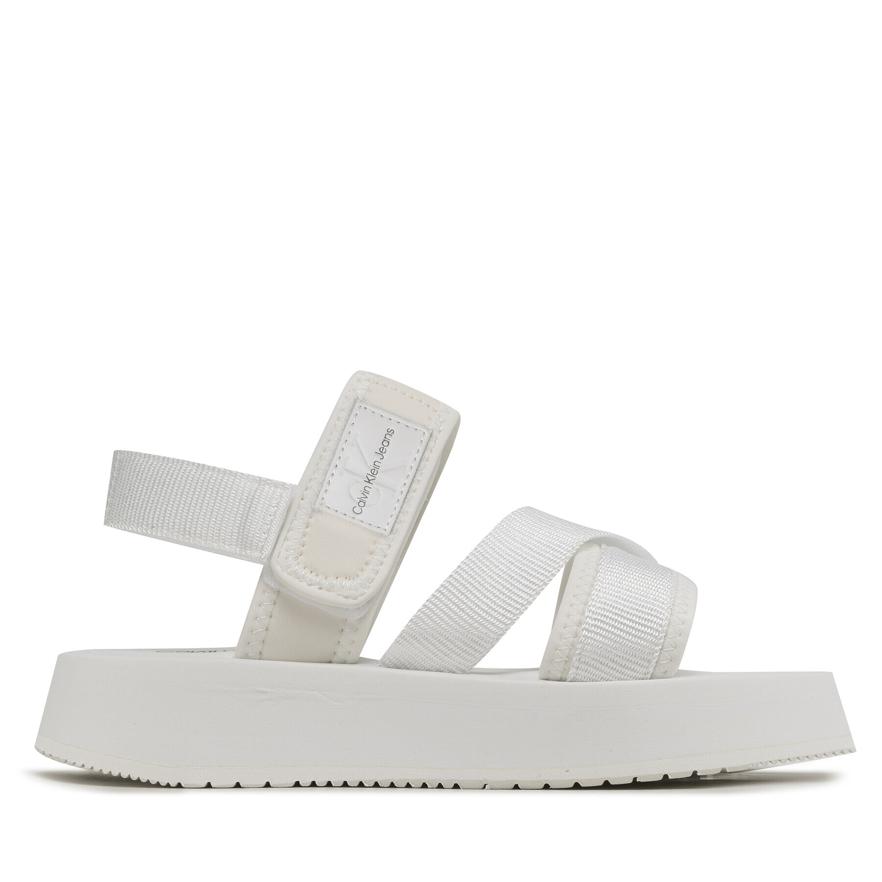 Calvin Klein Jeans Sandály Prefresato Sandal Bagde YW0YW00967 Bílá - Pepit.cz