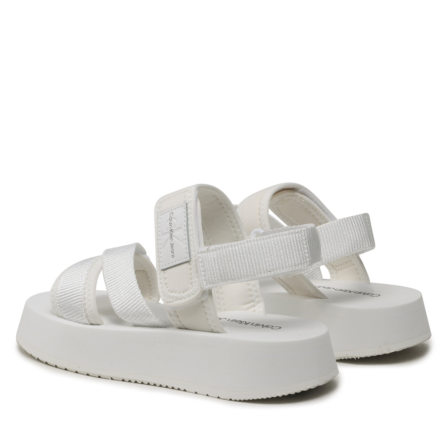 Calvin Klein Jeans Sandály Prefresato Sandal Bagde YW0YW00967 Bílá - Pepit.cz