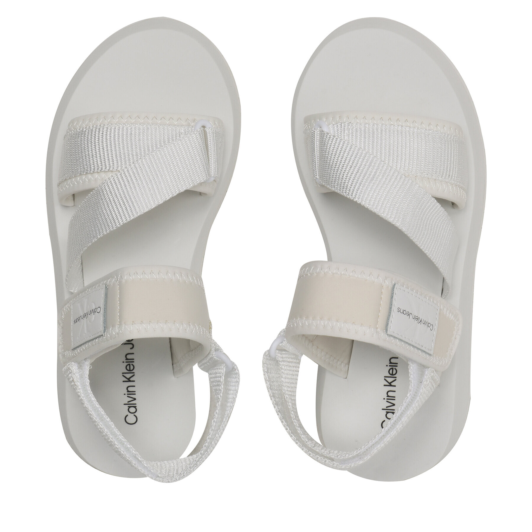 Calvin Klein Jeans Sandály Prefresato Sandal Bagde YW0YW00967 Bílá - Pepit.cz