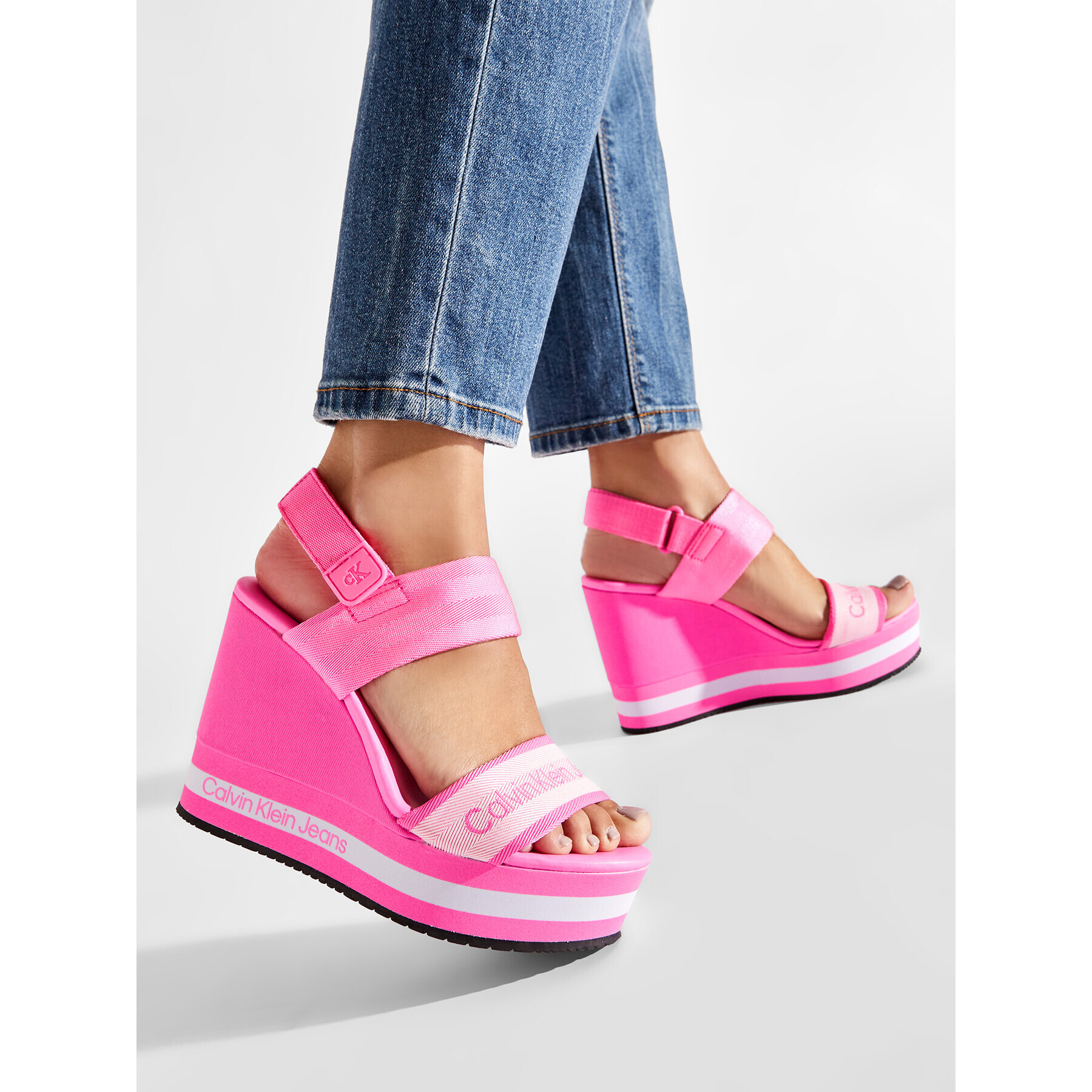 Calvin Klein Jeans Sandály Wedge Sandal YW0YW00669 Růžová - Pepit.cz