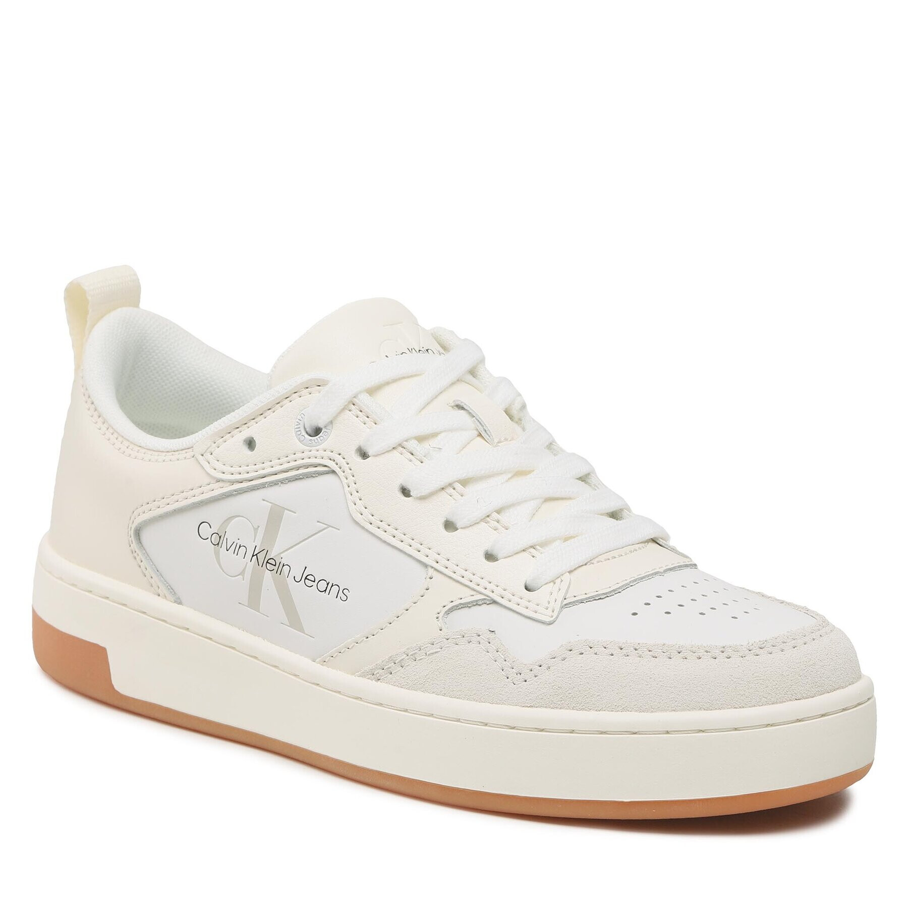 Calvin Klein Jeans Sneakersy Bascet Cupsole Low Lth Mono W YW0YW00876 Bílá - Pepit.cz