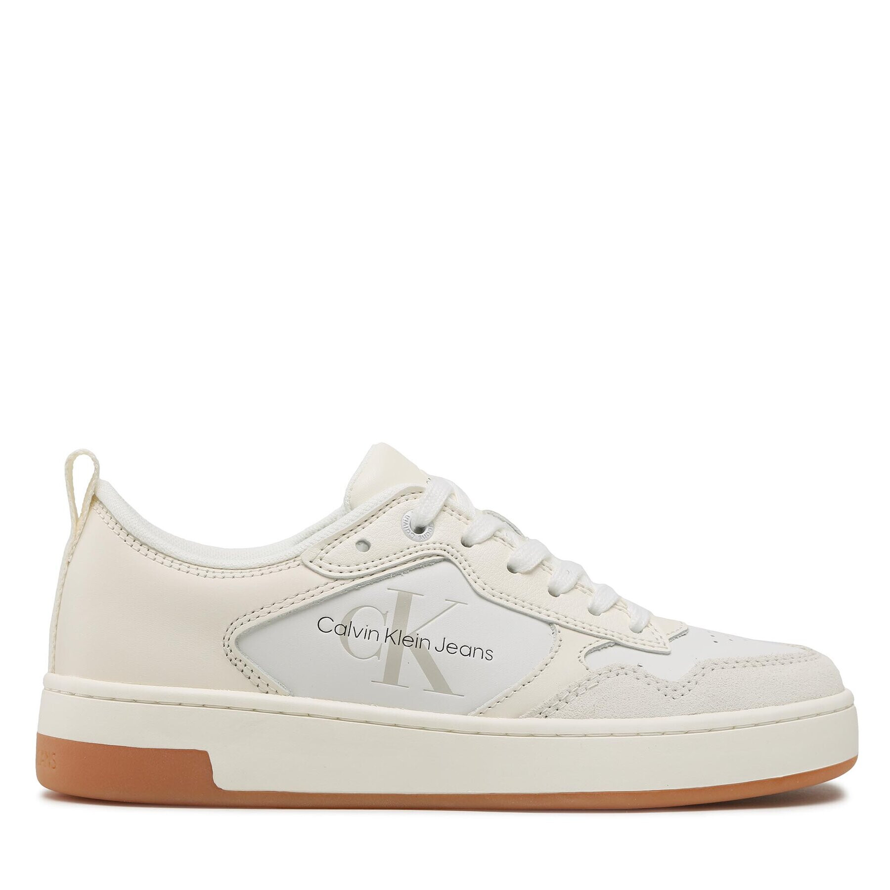 Calvin Klein Jeans Sneakersy Bascet Cupsole Low Lth Mono W YW0YW00876 Bílá - Pepit.cz