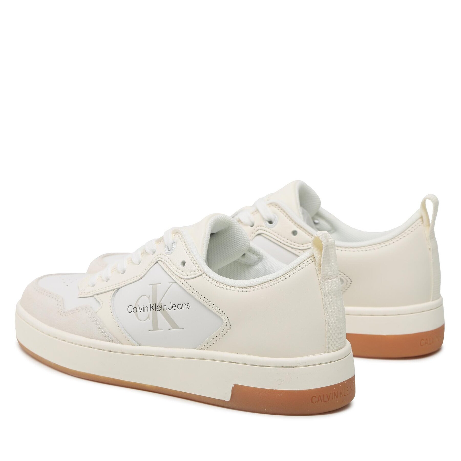 Calvin Klein Jeans Sneakersy Bascet Cupsole Low Lth Mono W YW0YW00876 Bílá - Pepit.cz