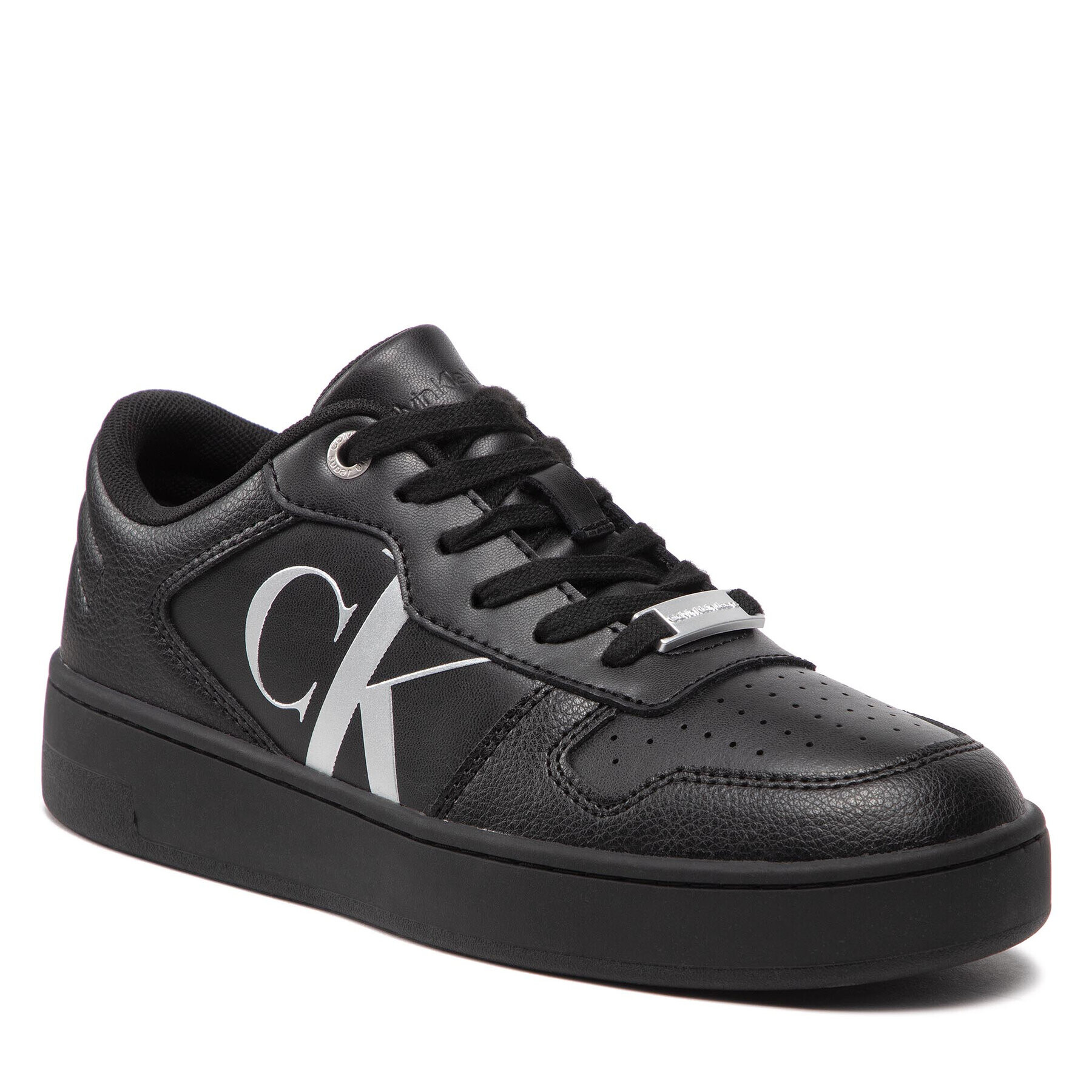 Calvin Klein Jeans Sneakersy Basket Cupsole Bold Mono Lth Wn YW0YW00846 Černá - Pepit.cz