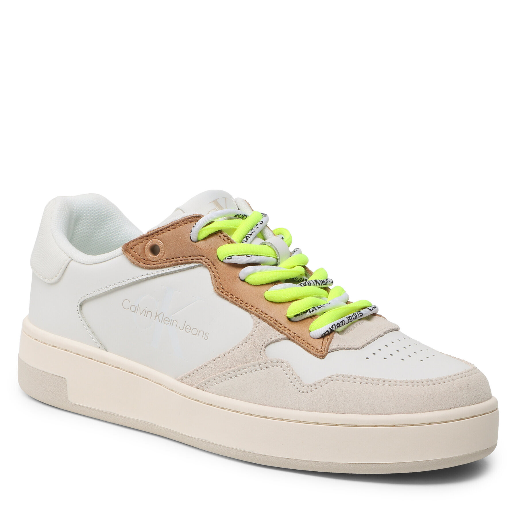 Calvin Klein Jeans Sneakersy Basket Cupsole Fluo Contrast YW0YW00920 Bílá - Pepit.cz