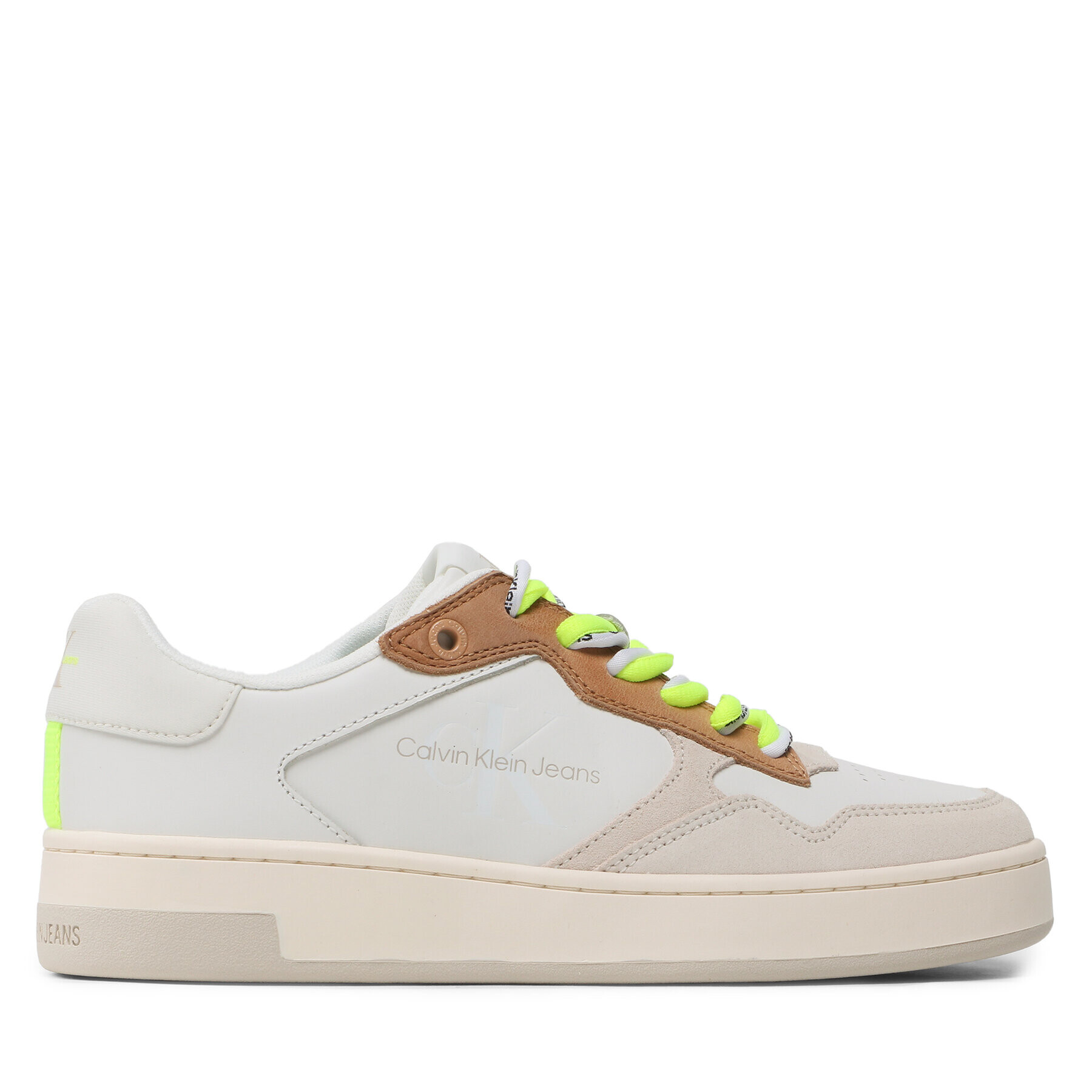 Calvin Klein Jeans Sneakersy Basket Cupsole Fluo Contrast YW0YW00920 Bílá - Pepit.cz