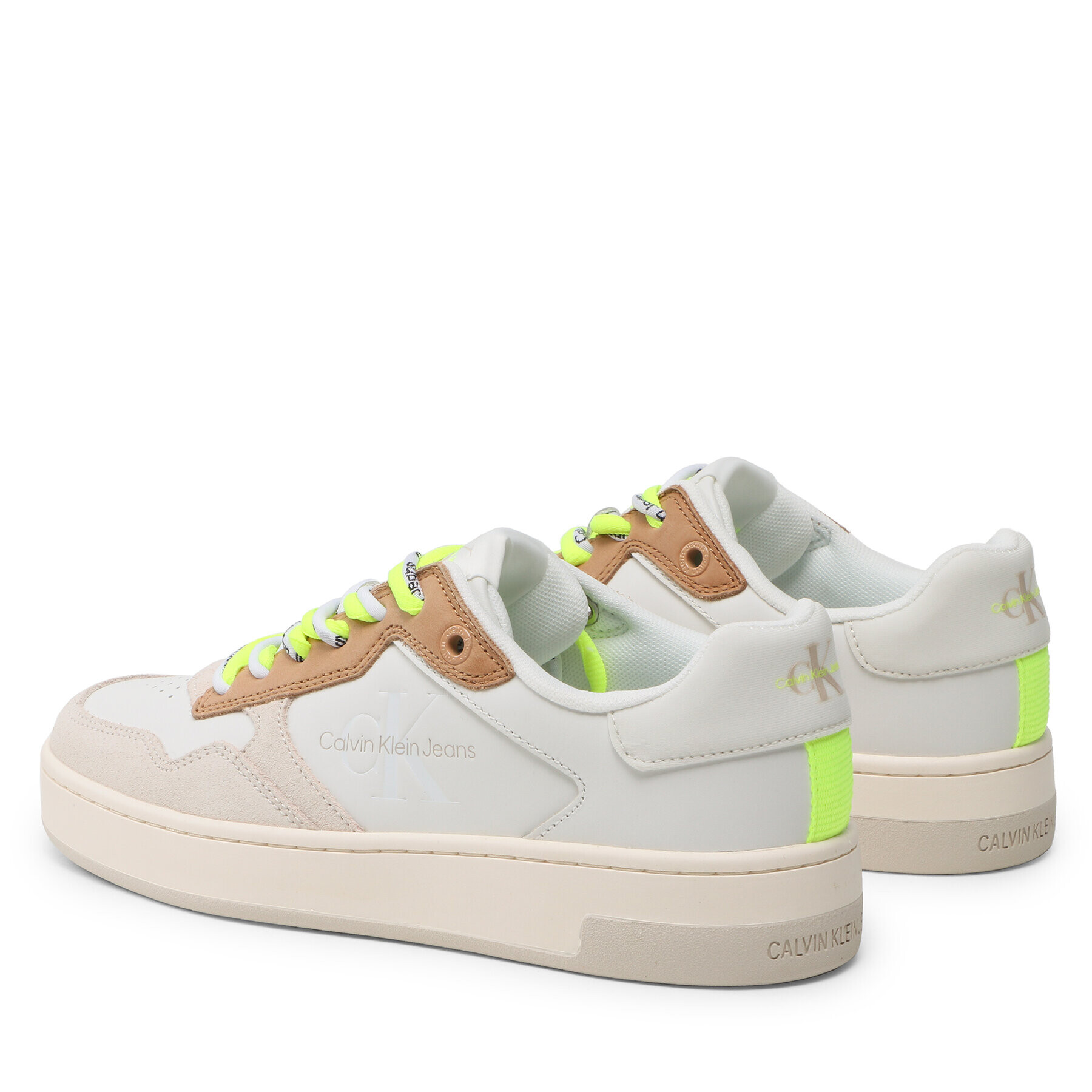 Calvin Klein Jeans Sneakersy Basket Cupsole Fluo Contrast YW0YW00920 Bílá - Pepit.cz