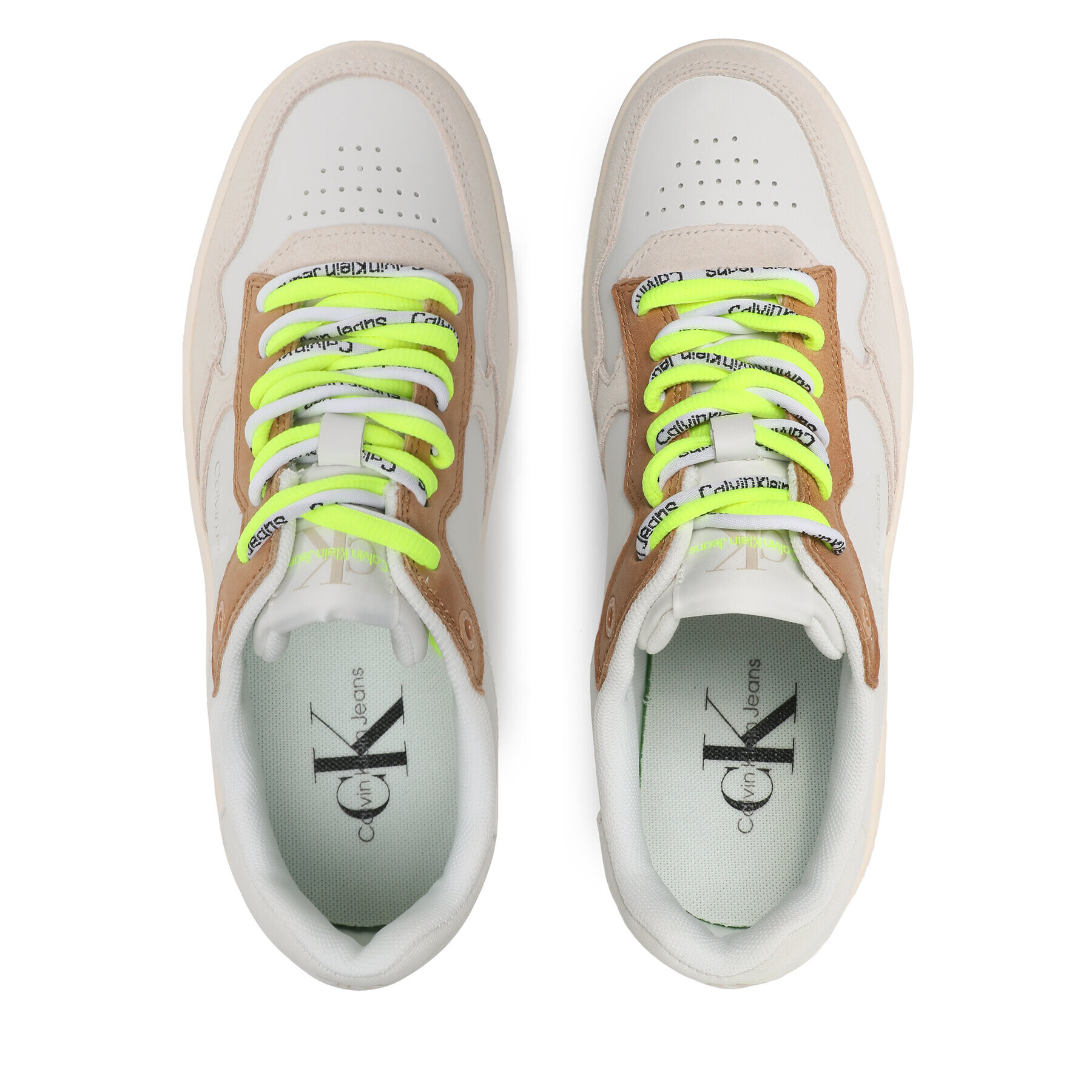 Calvin Klein Jeans Sneakersy Basket Cupsole Fluo Contrast YW0YW00920 Bílá - Pepit.cz