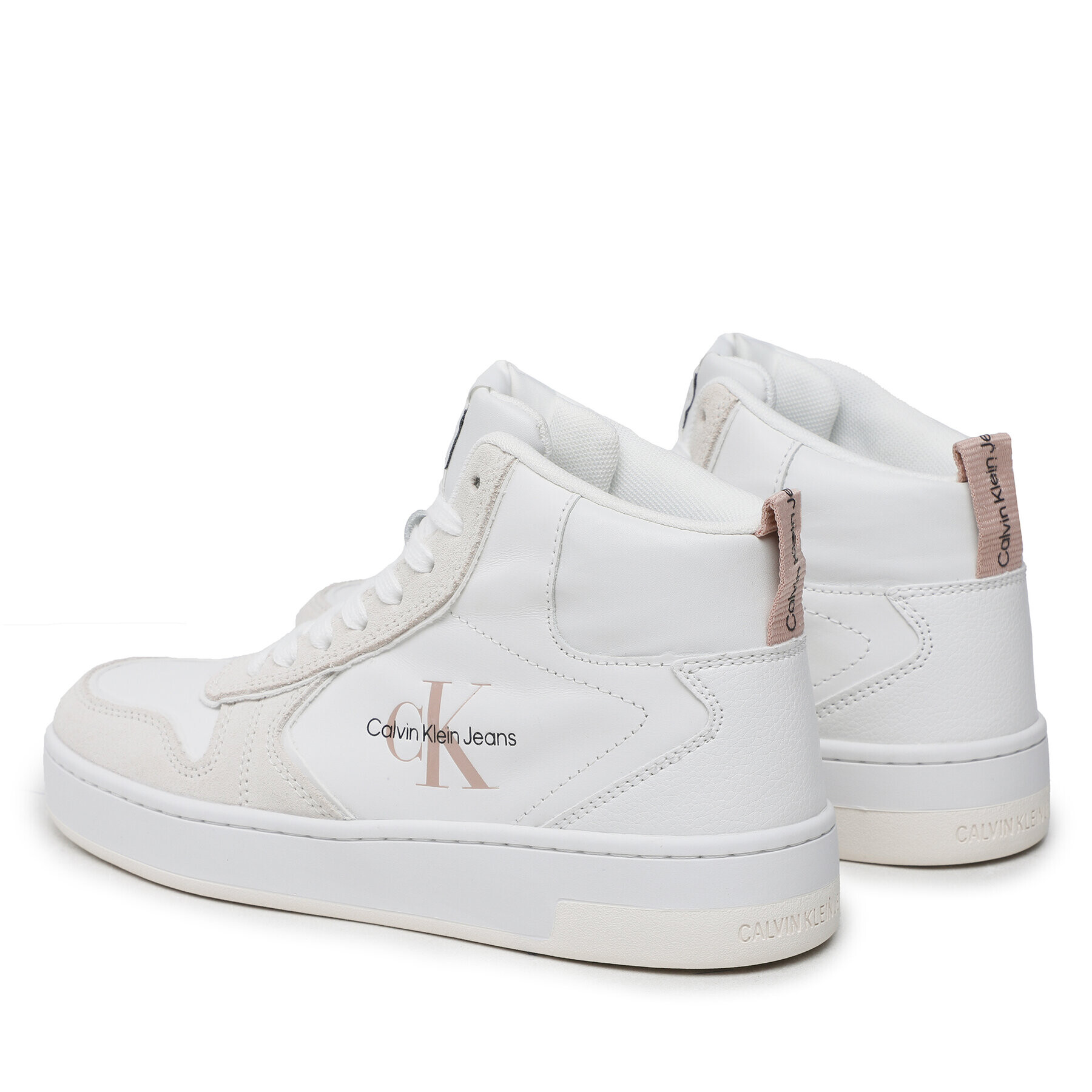 Calvin Klein Jeans Sneakersy Basket Cupsole Mid Irreg Line Wn YW0YW00921 Écru - Pepit.cz