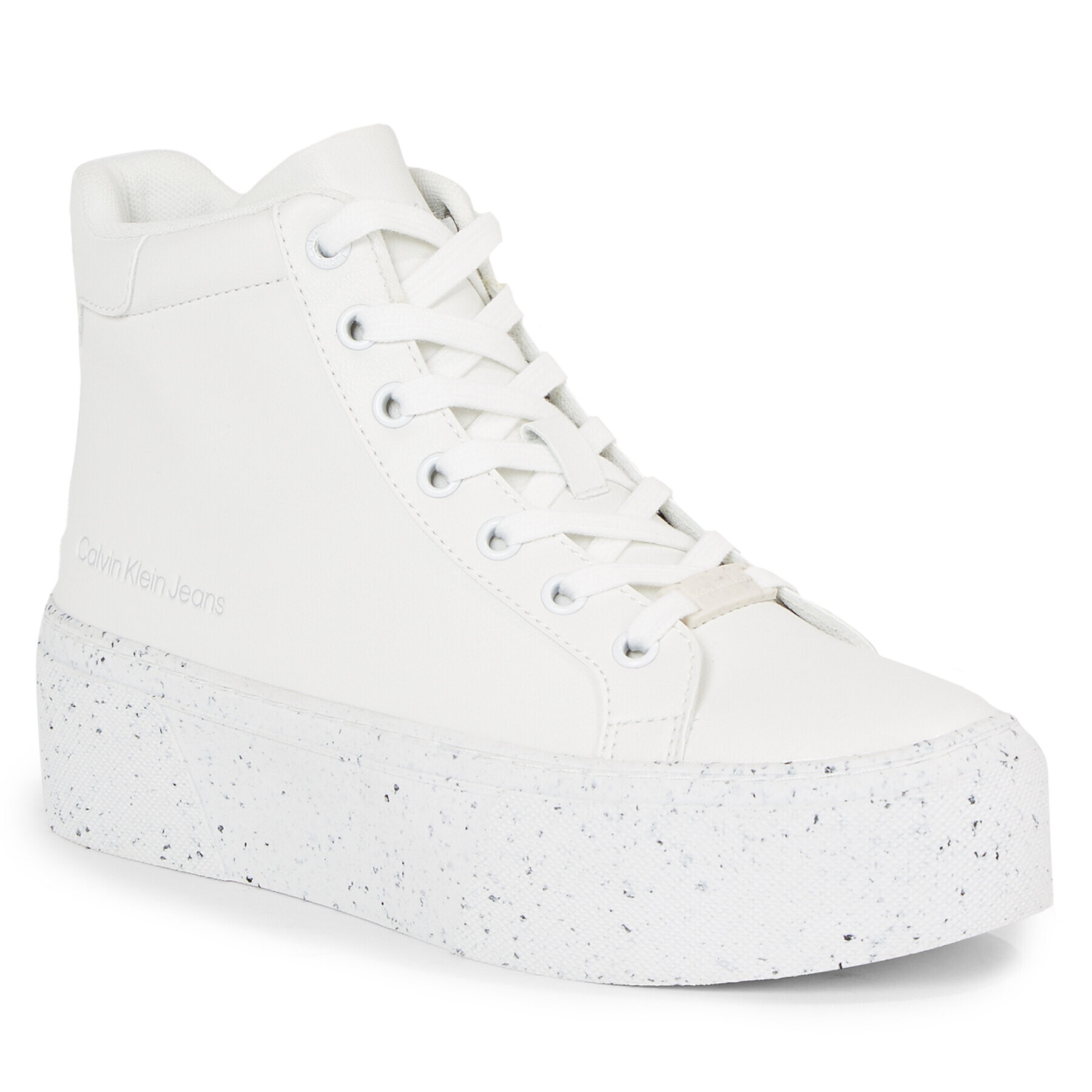 Calvin Klein Jeans Sneakersy Bold Vulc Flatf Mid Laceup Wn YW0YW01230 Bílá - Pepit.cz