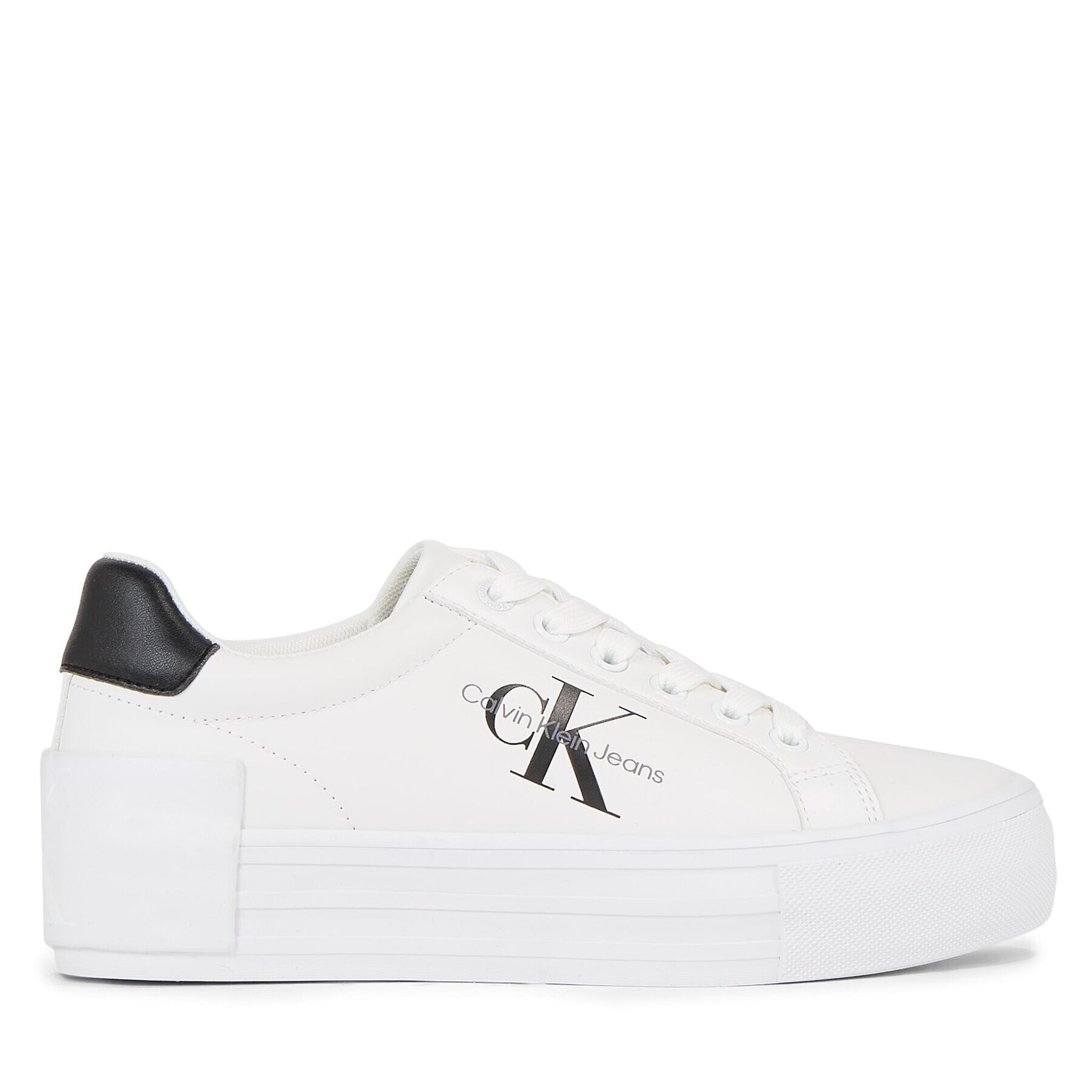 Calvin Klein Jeans Sneakersy Bold Vulc Flatform Laceup Lth Wn YW0YW00821 Bílá - Pepit.cz