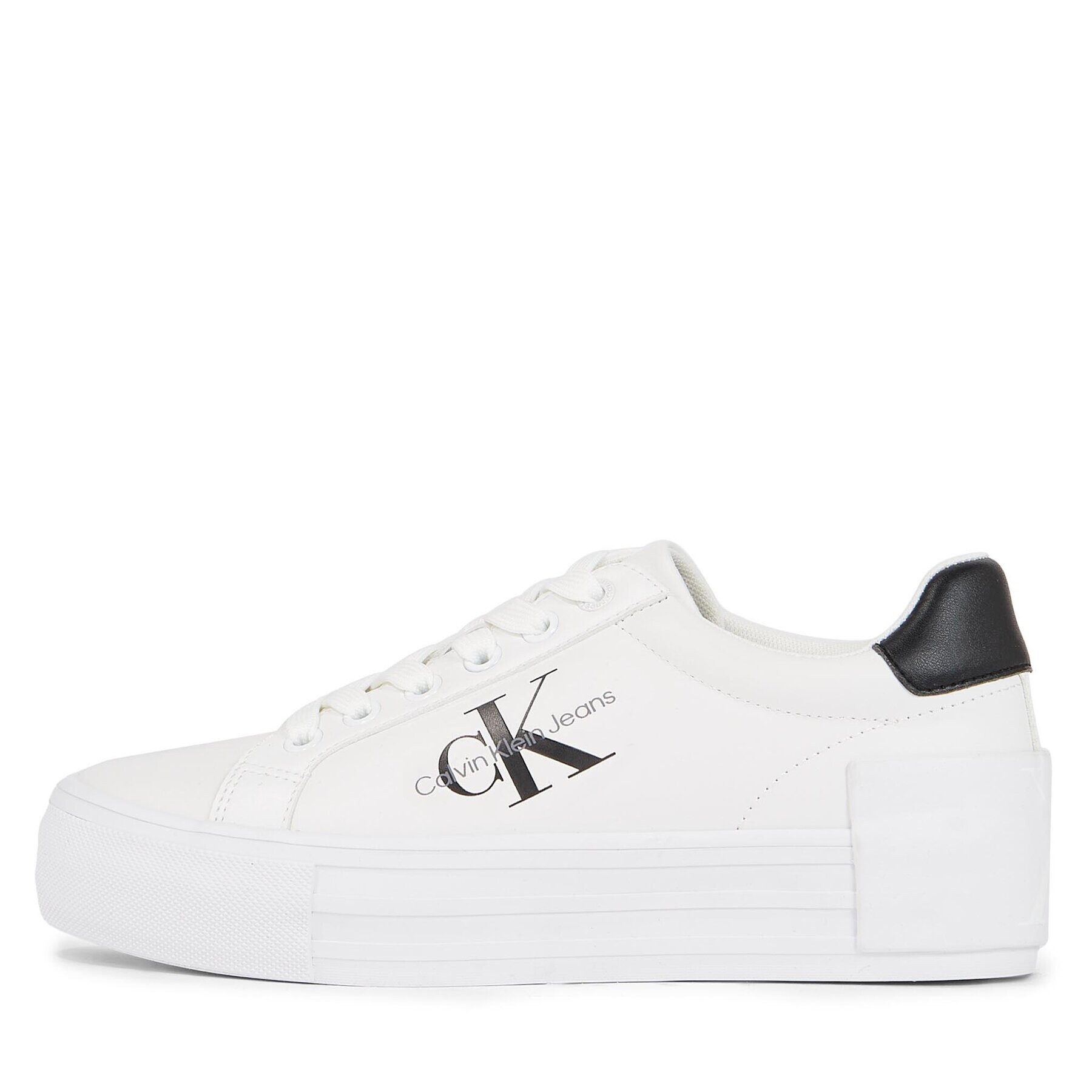 Calvin Klein Jeans Sneakersy Bold Vulc Flatform Laceup Lth Wn YW0YW00821 Bílá - Pepit.cz