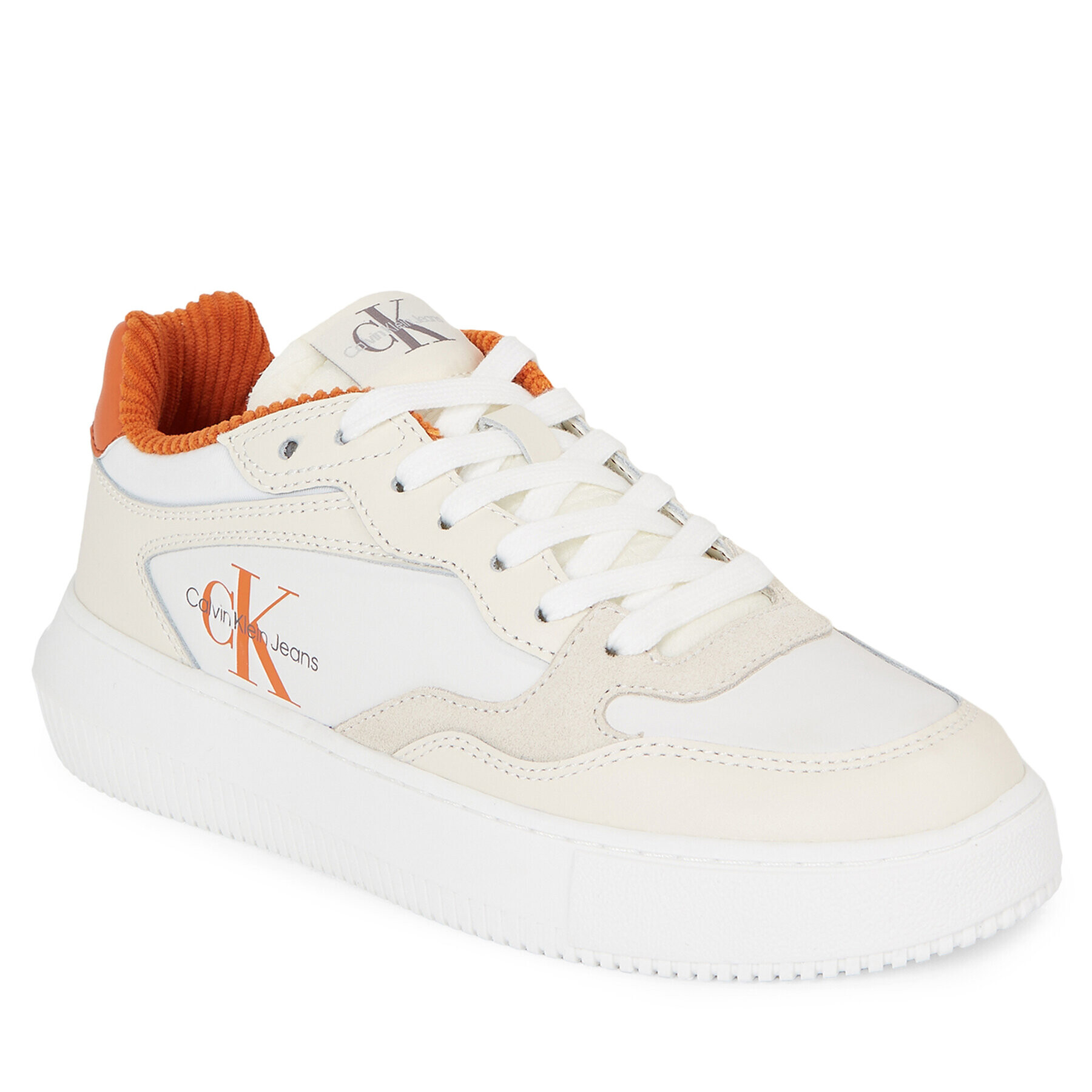 Calvin Klein Jeans Sneakersy Chunky Cupsole Coui Lth Mix YW0YW01171 Bílá - Pepit.cz