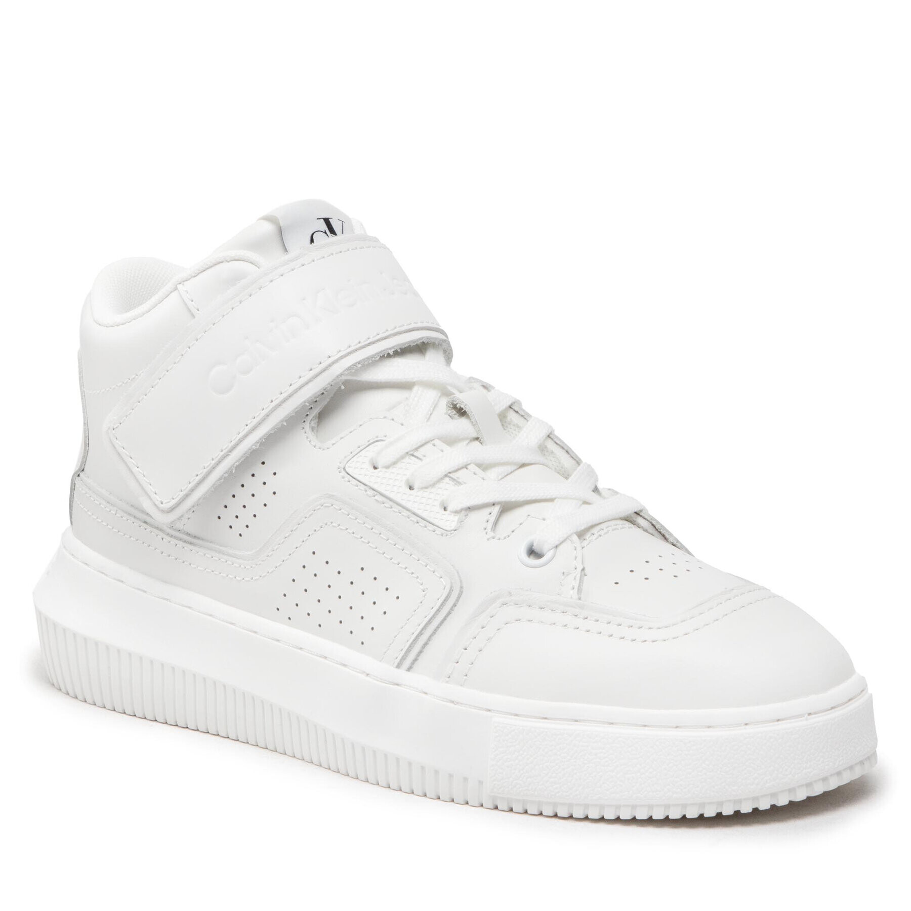 Calvin Klein Jeans Sneakersy Chunky Cupsole Laceup Mid Lth Wn YW0YW00841 Bílá - Pepit.cz