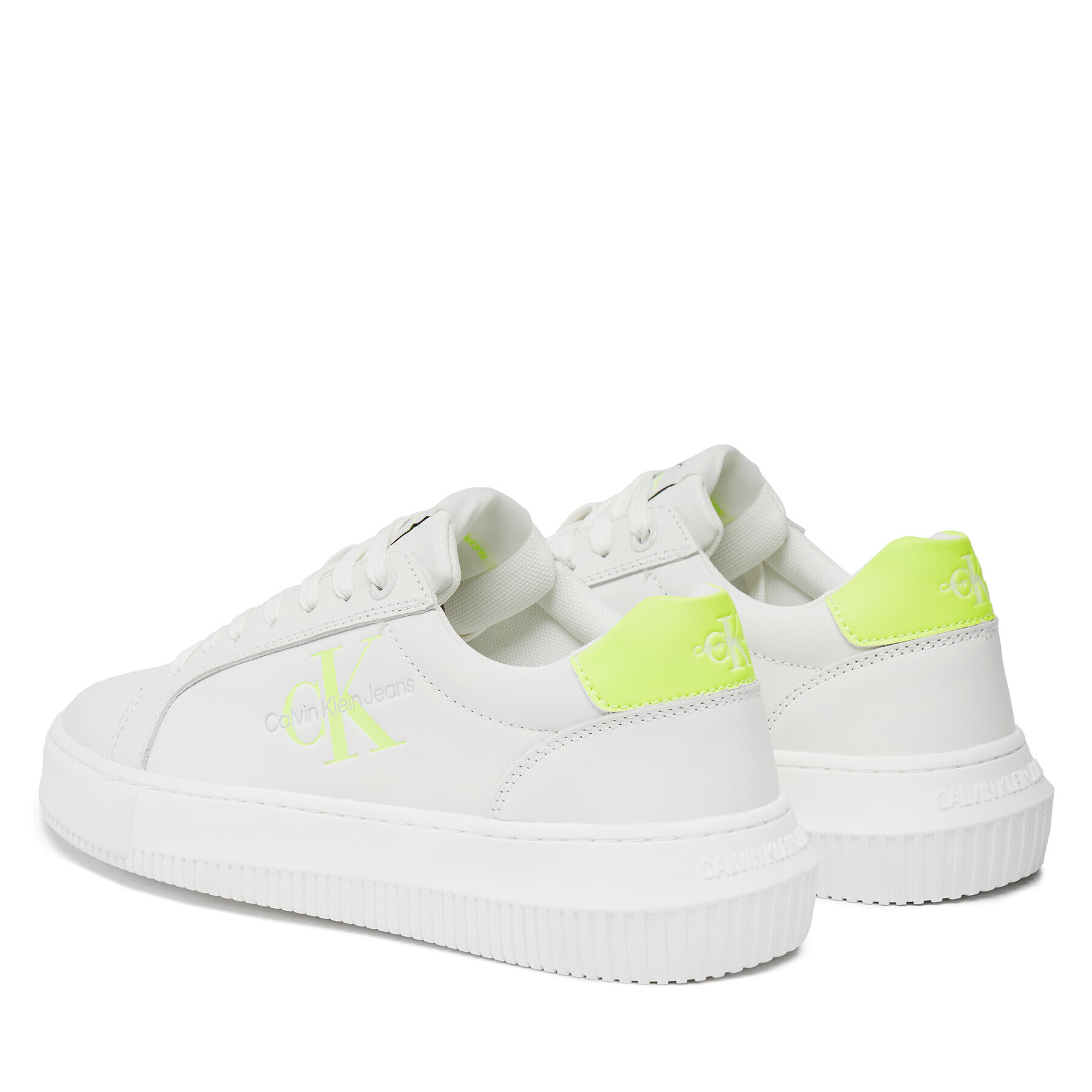 Calvin Klein Jeans Sneakersy Chunky Cupsole Laceup Mon Lth Wn YW0YW00823 Bílá - Pepit.cz