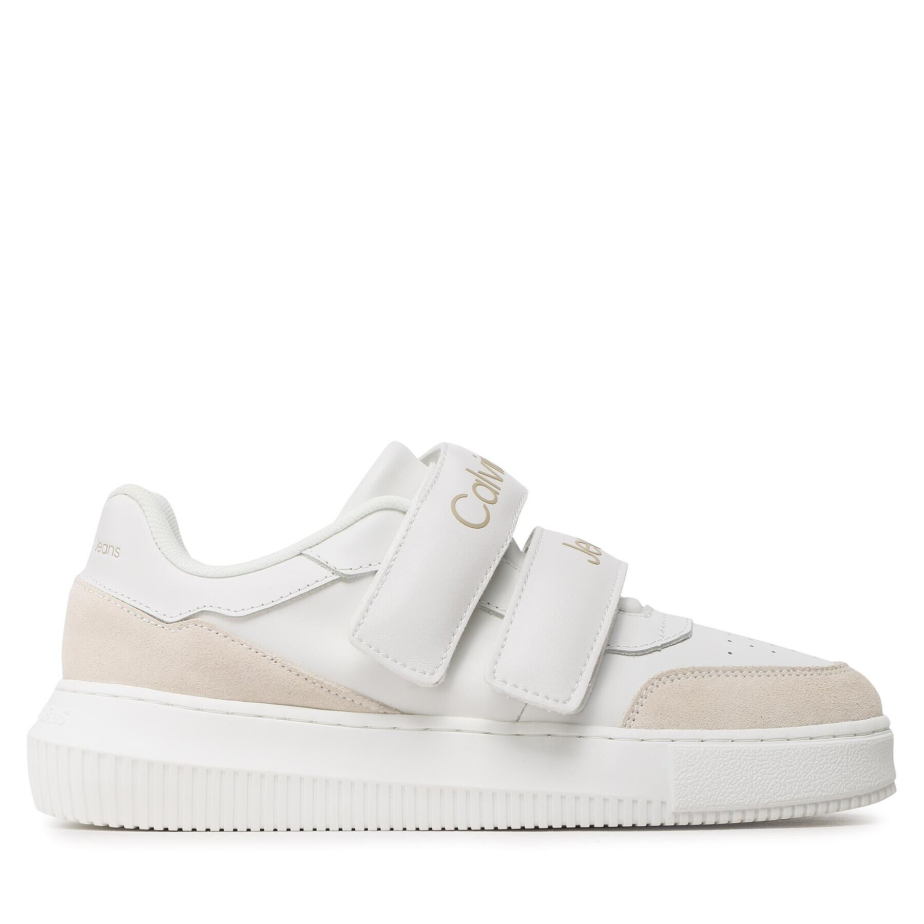 Calvin Klein Jeans Sneakersy Chunky Cupsole Lth Velcro YW0YW00879 Bílá - Pepit.cz