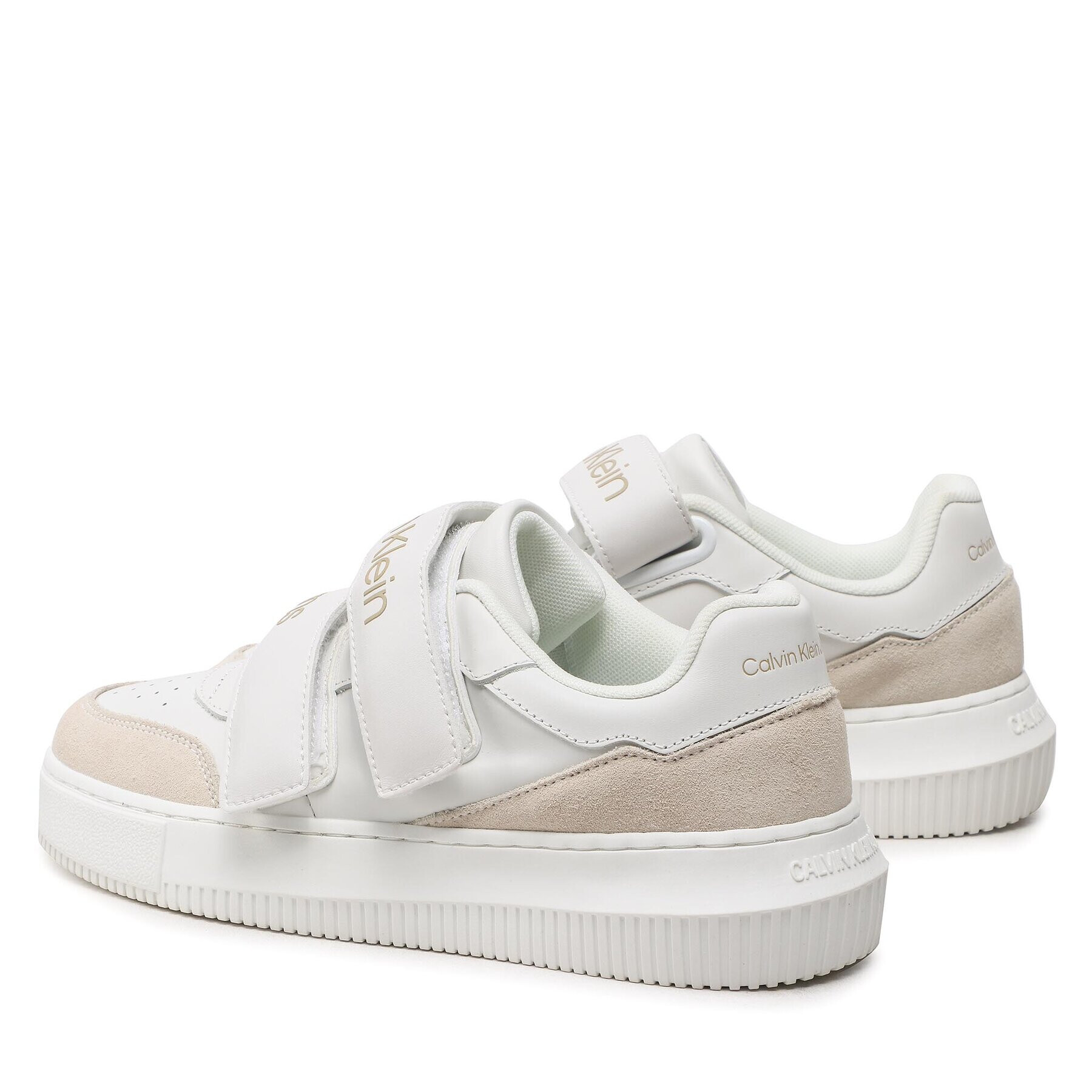 Calvin Klein Jeans Sneakersy Chunky Cupsole Lth Velcro YW0YW00879 Bílá - Pepit.cz