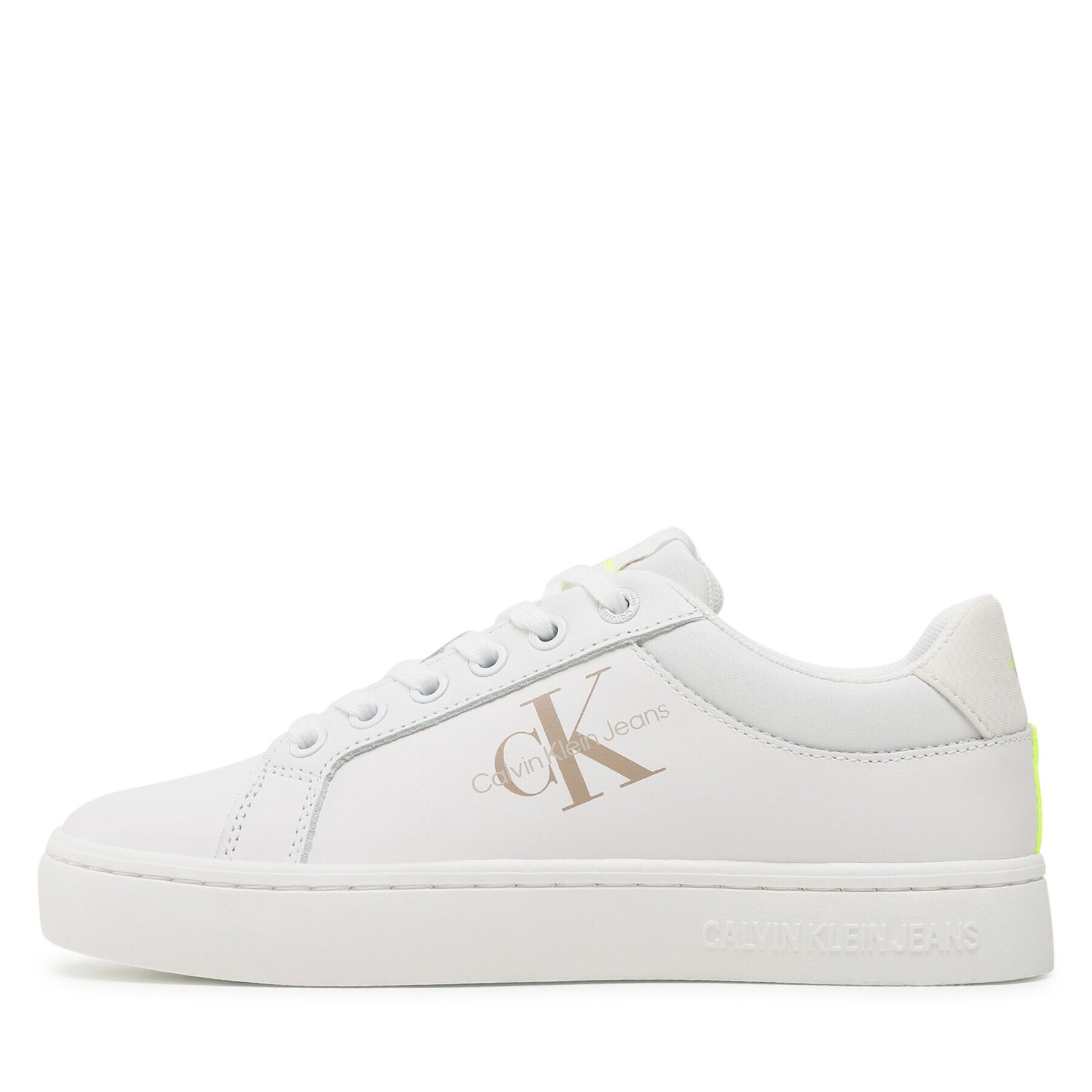 Calvin Klein Jeans Sneakersy Classic Cupsole Fluo Contrast Wn YW0YW00912 Bílá - Pepit.cz