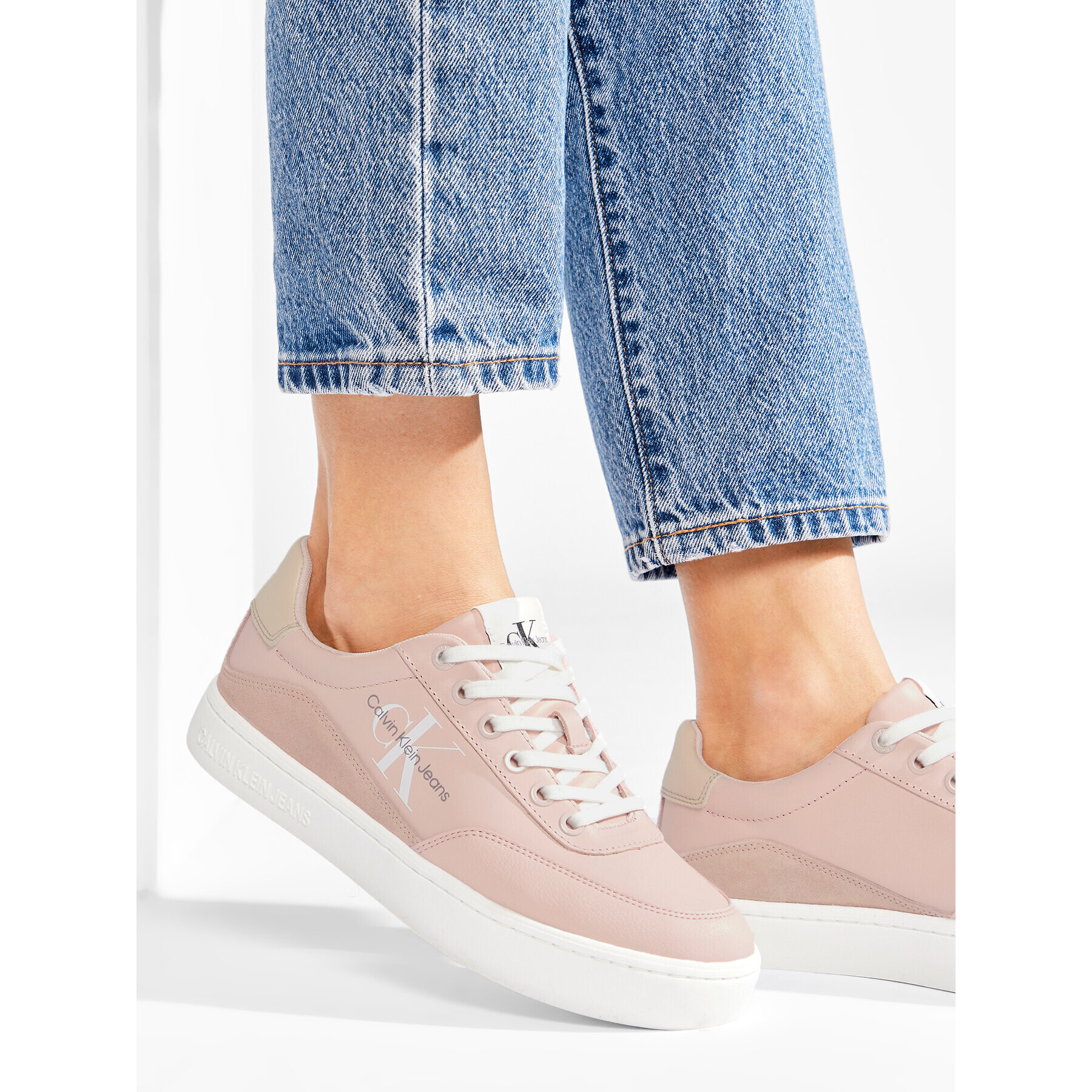 Calvin Klein Jeans Sneakersy Classic Cupsole Laceup Low Lth YW0YW00699 Růžová - Pepit.cz