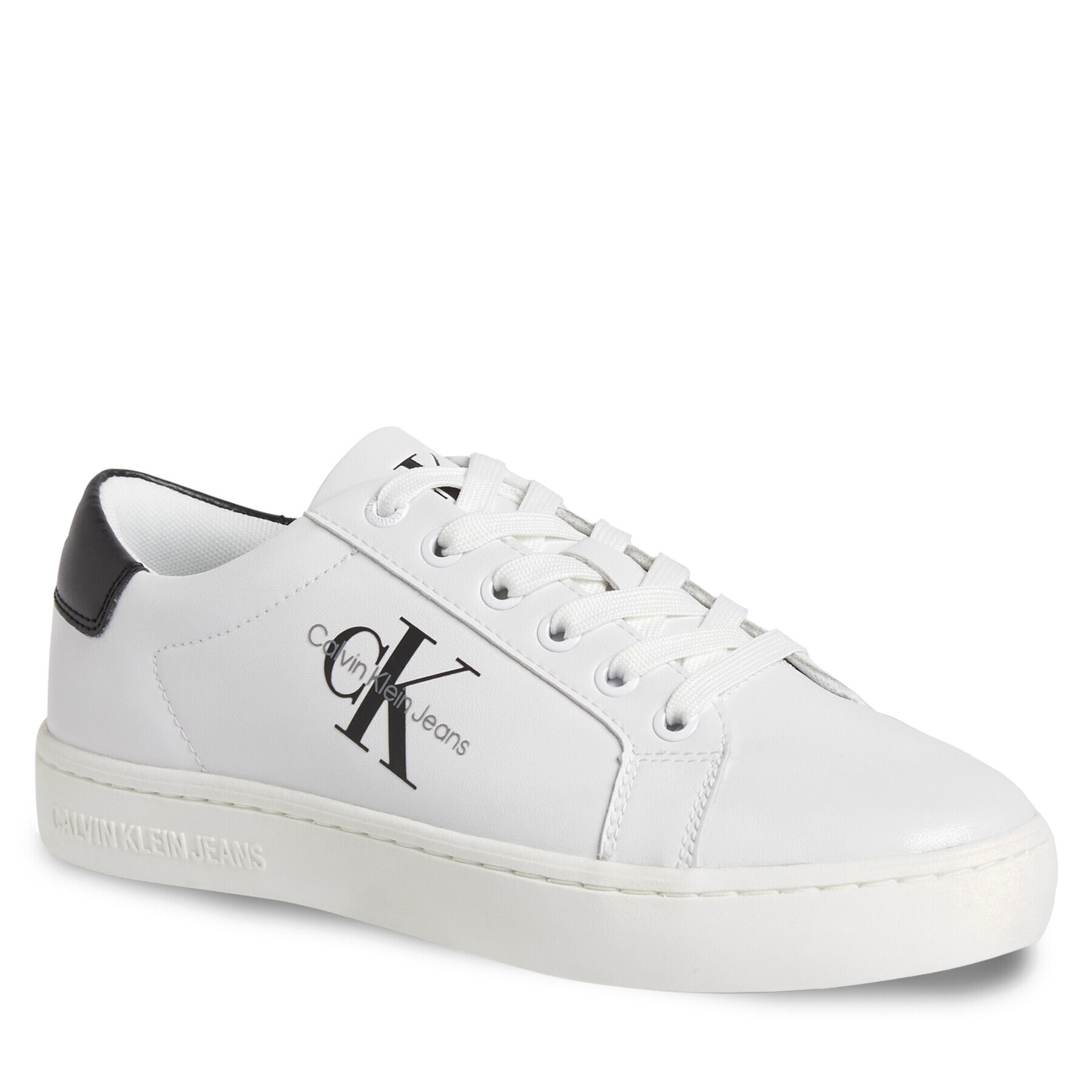 Calvin Klein Jeans Sneakersy Classic Cupsole Laceup Lth Wn YW0YW01269 Bílá - Pepit.cz