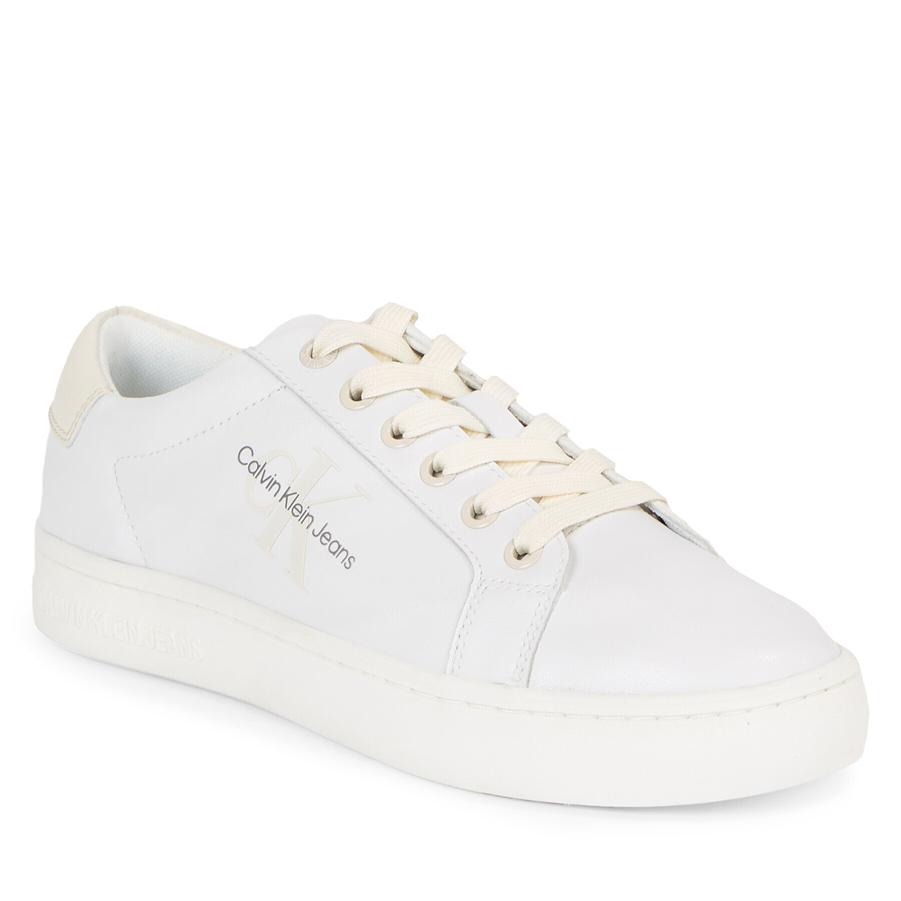 Calvin Klein Jeans Sneakersy Classic Cupsole Laceup Lth Wn YW0YW01269 Bílá - Pepit.cz