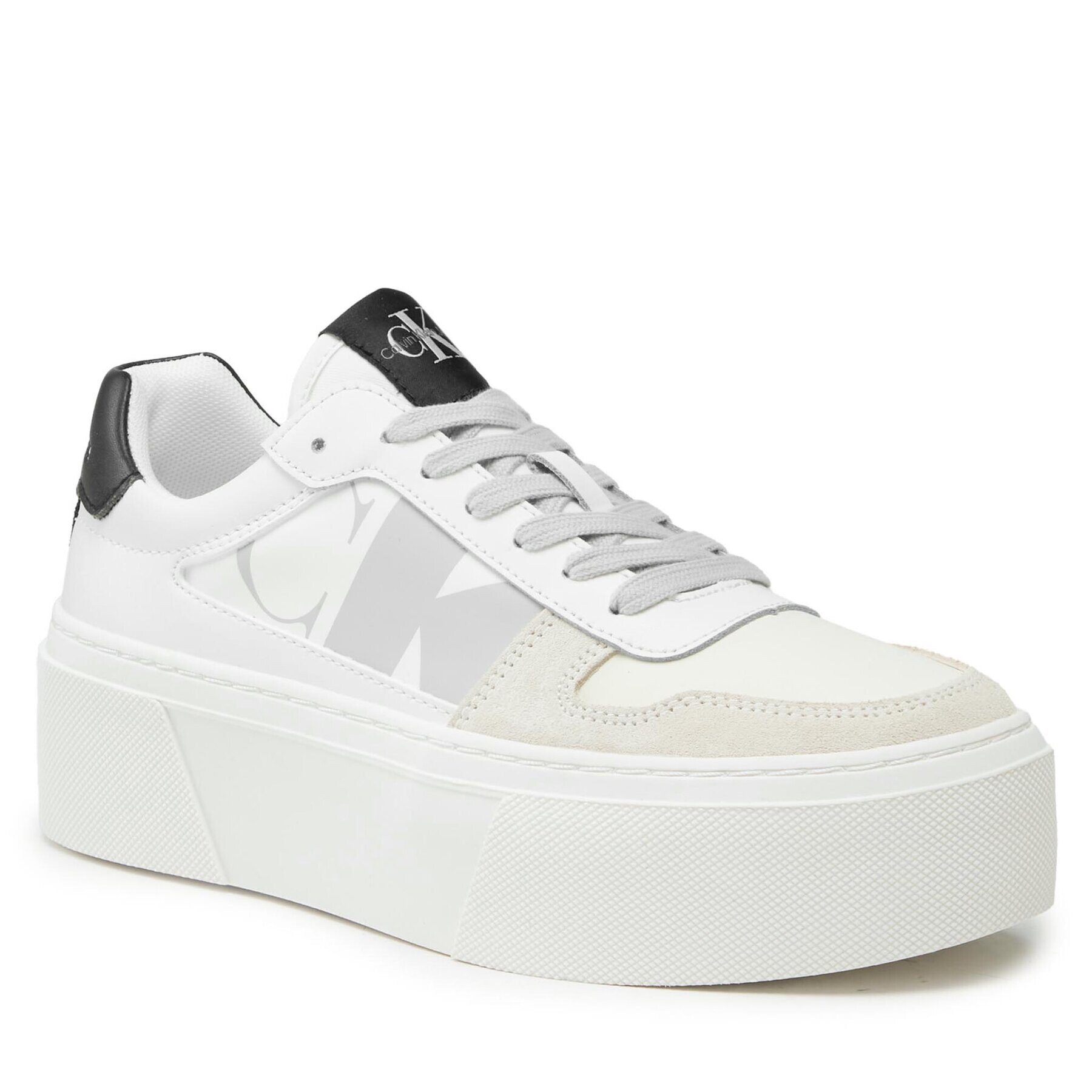 Calvin Klein Jeans Sneakersy Cupsole Flatform Mix Lth Wn YW0YW01227 Bílá - Pepit.cz