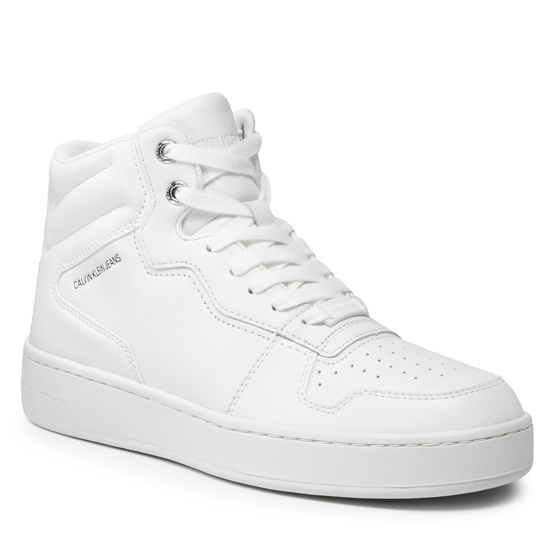 Calvin Klein Jeans Sneakersy Cupsole Mid Laceup Basket Wn YW0YW00451 Bílá - Pepit.cz