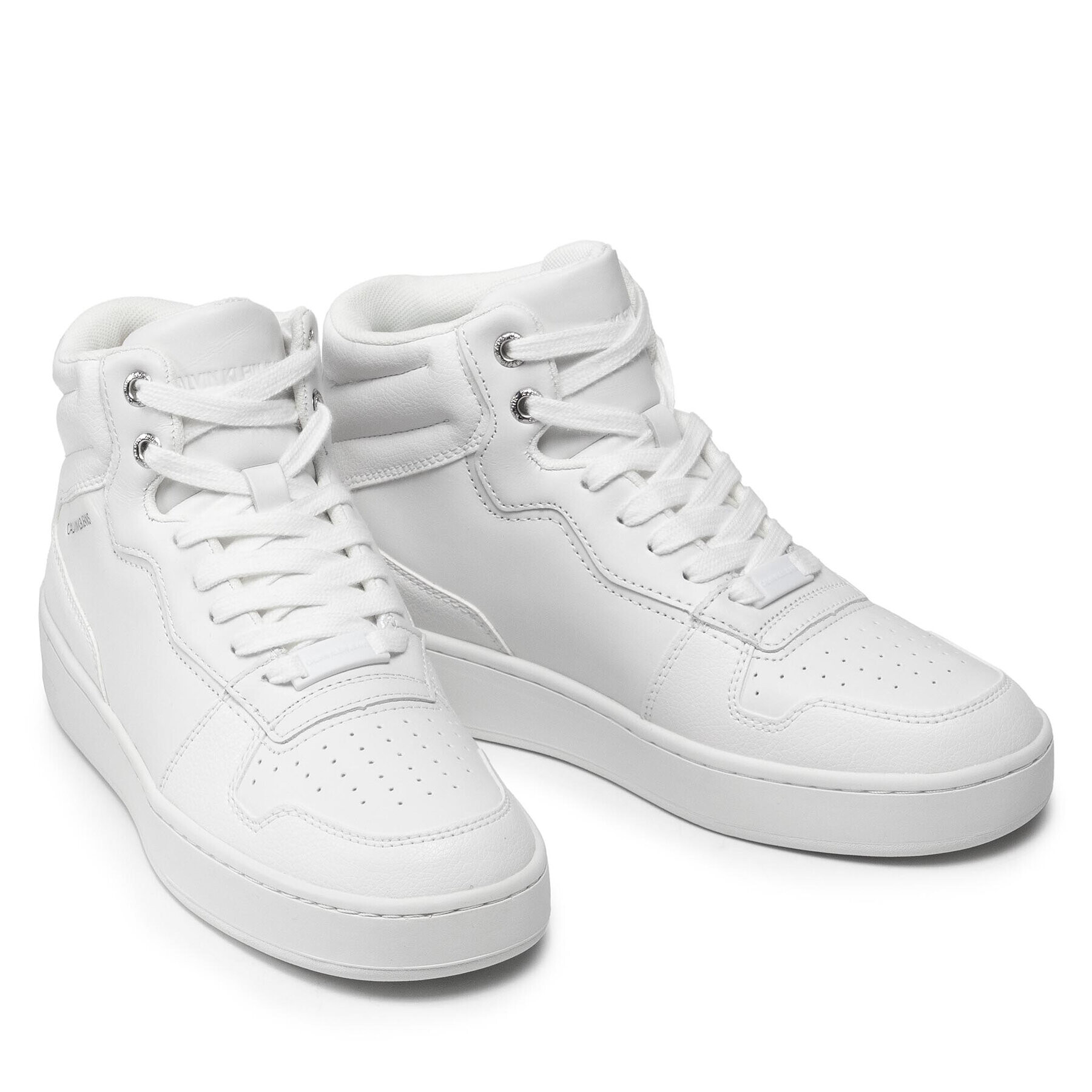 Calvin Klein Jeans Sneakersy Cupsole Mid Laceup Basket Wn YW0YW00451 Bílá - Pepit.cz